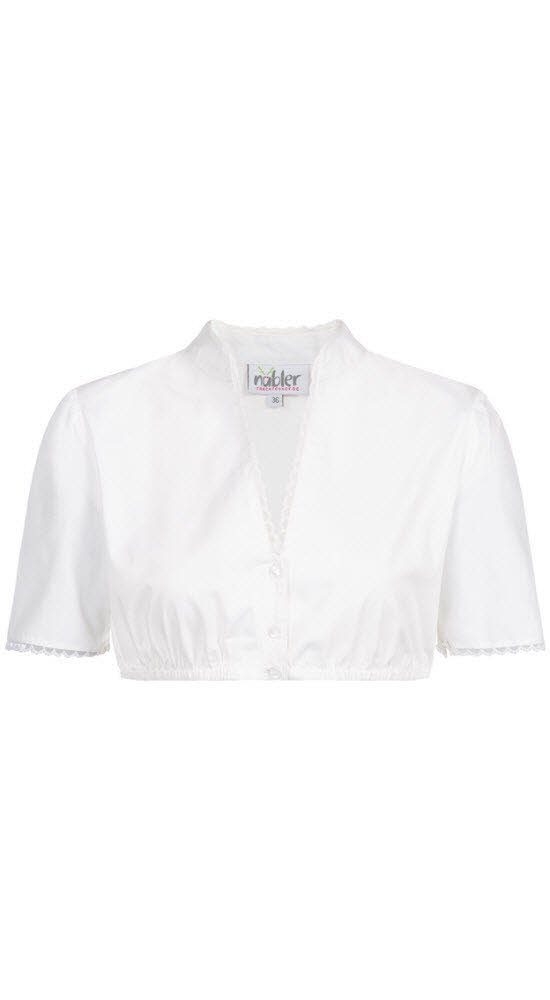 Dirndlbluse Dirndlbluse Kurzarm Babsi in Weiß von Nübler Größe 32