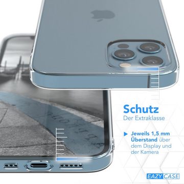 EAZY CASE Handyhülle Slimcover Clear für Apple iPhone 12 /iPhone 12 Pro 6,1 Zoll, durchsichtige Hülle Ultra Dünn Silikon Backcover TPU Telefonhülle Klar