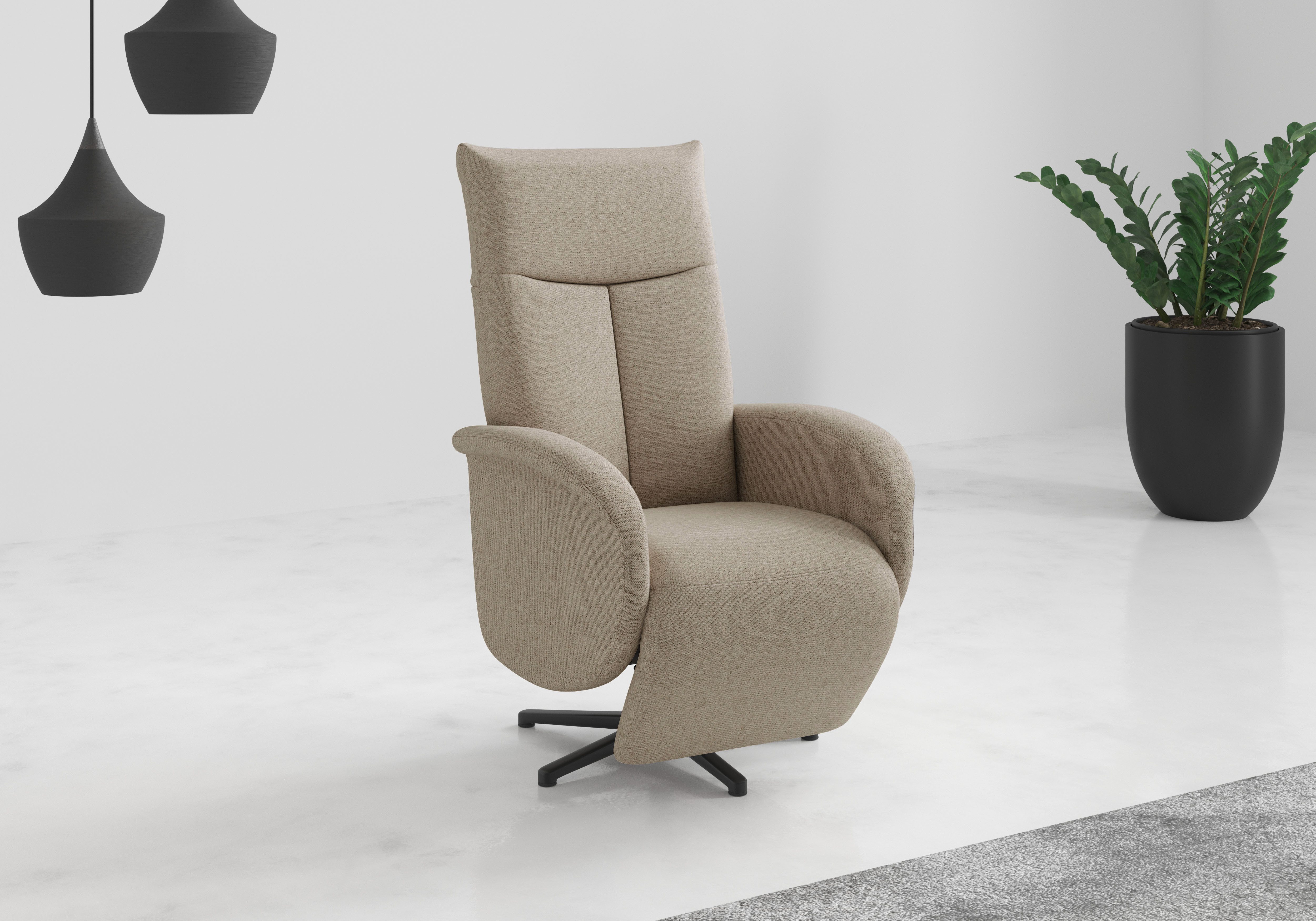 sit&more TV-Sessel Juma, inkl. Drehfunktion & Kopfteilverstellung, Höhe Armlehne 62 cm, wahlweise mit Aufstehhilfe, 2 Motoren und Akku