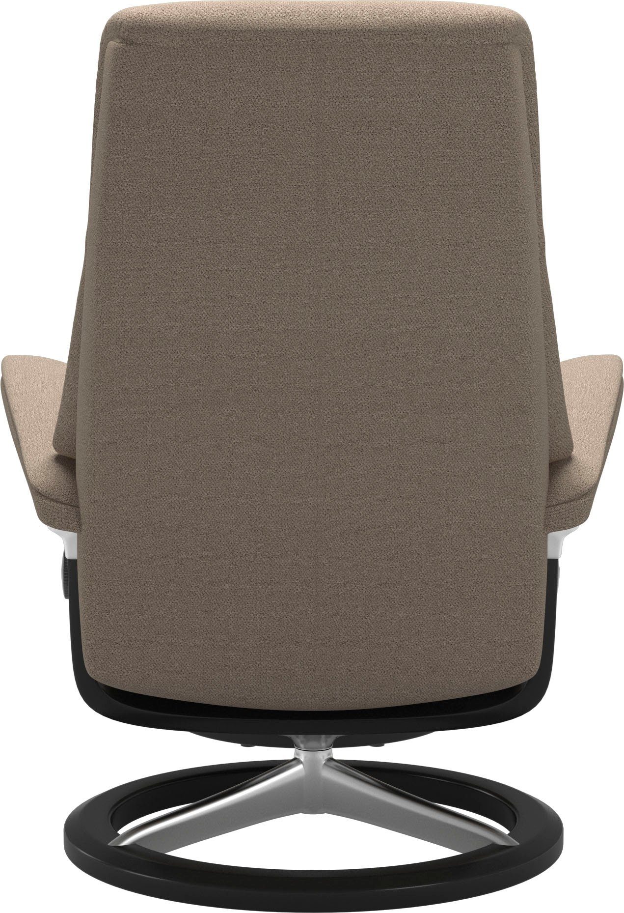 Stressless® Relaxsessel mit Signature (Set, View M,Gestell Größe Base, mit Hocker), Schwarz Relaxsessel