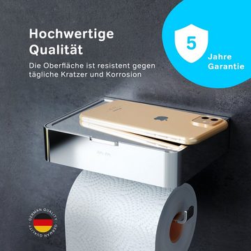 AM.PM Toilettenpapierhalter Klopapierhalter Inspire 2.0, mit Ablagefach,rost und korrosionsbeständig für langlebige Haltbarkeit