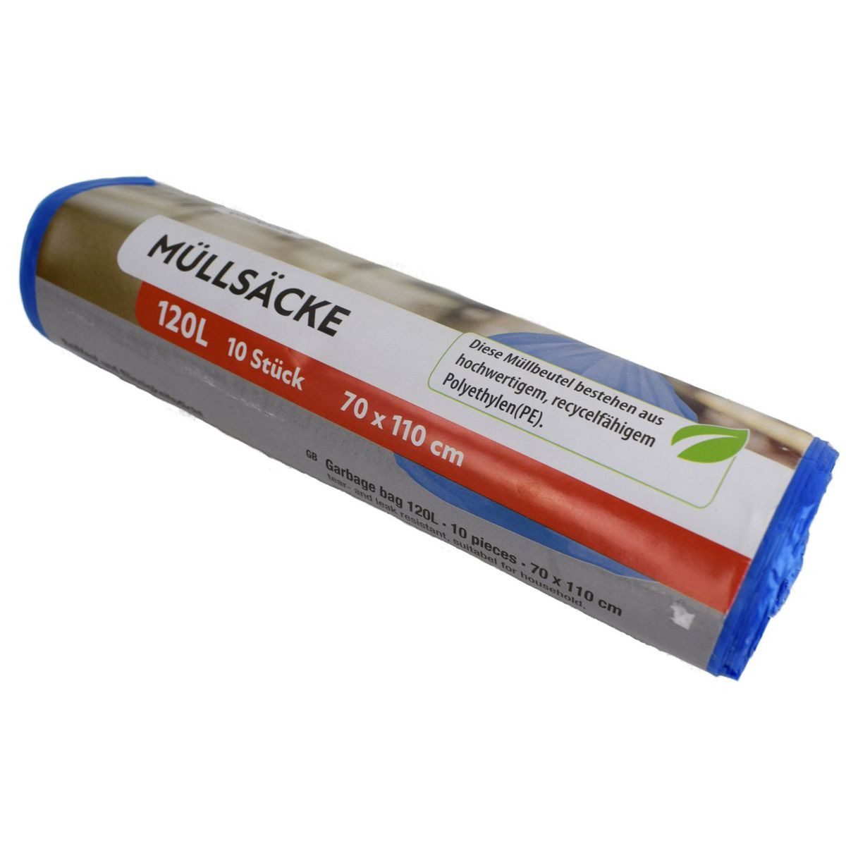 QuickPack Müllbeutel 10 Müllsäcke in Blau 120L flüssigkeitsdicht Müll- & Folienbeutel, universal Abfalltüten