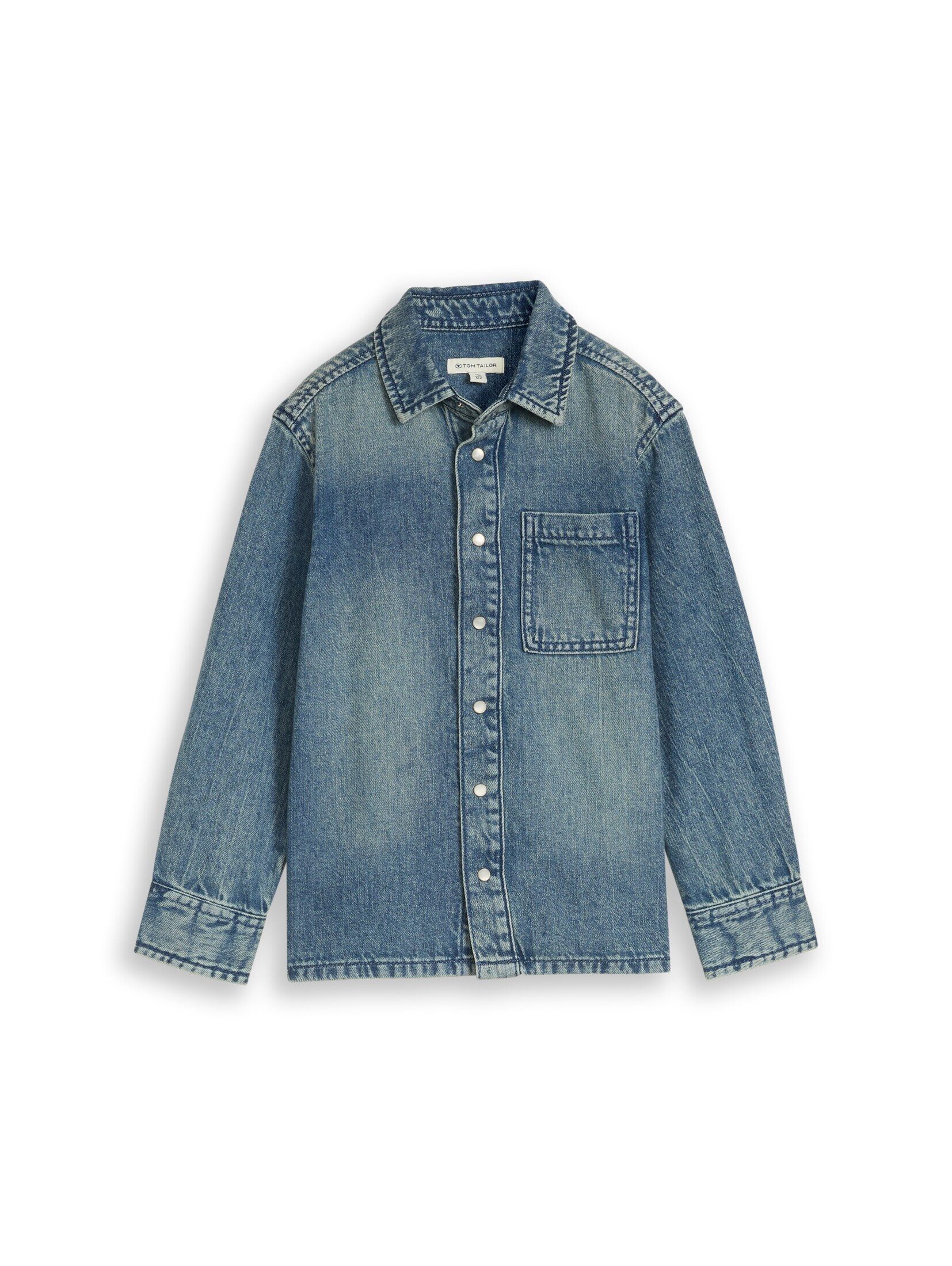 TOM TAILOR Langarmhemd Blusen & Shirts Regular Fit Jeanshemd mit Baumwolle