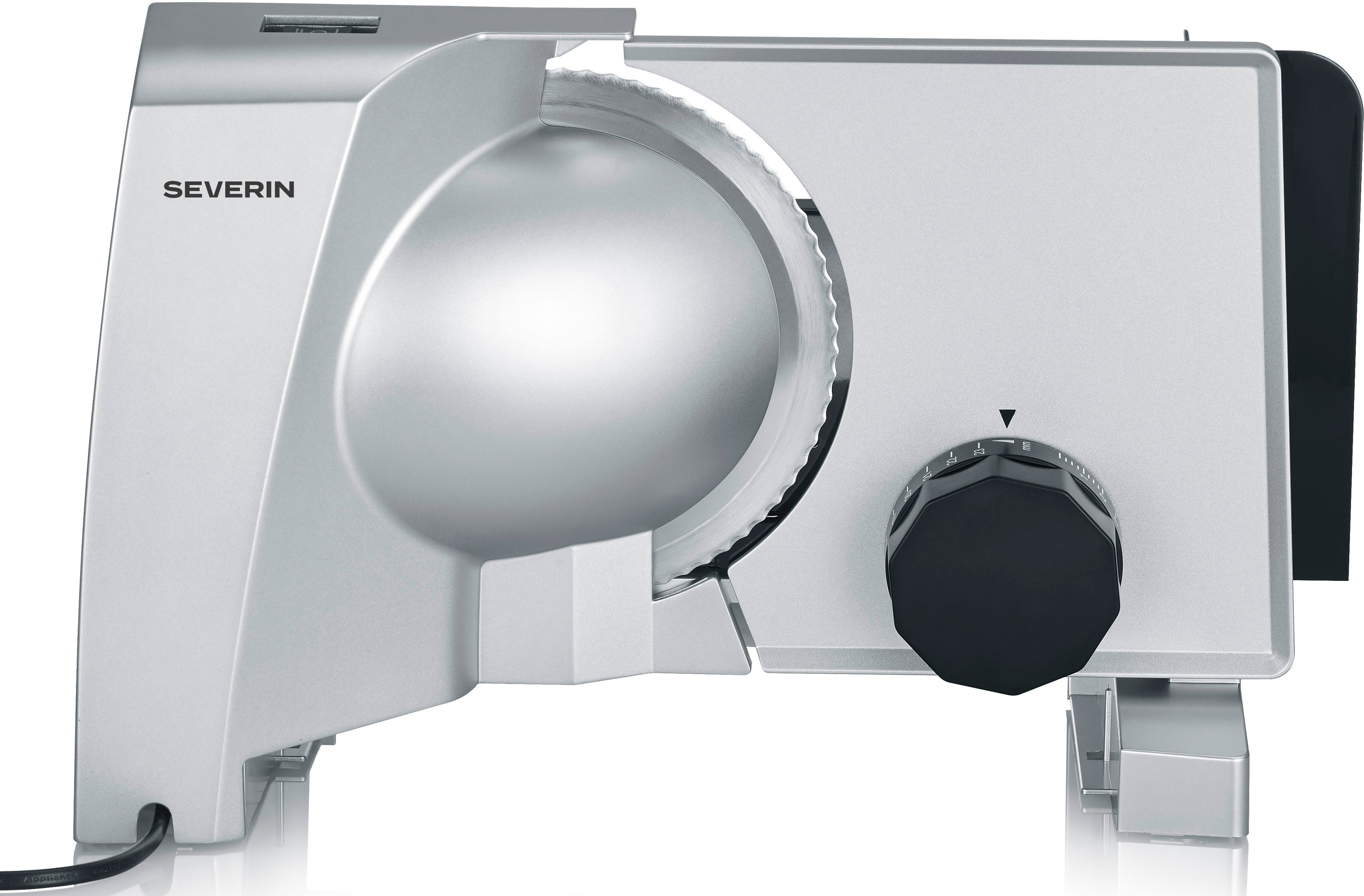 Severin Allesschneider AS 3917, 130 W, Fingerschutz, Brotschneidemaschine Schnittstärke stufenlos einstellen