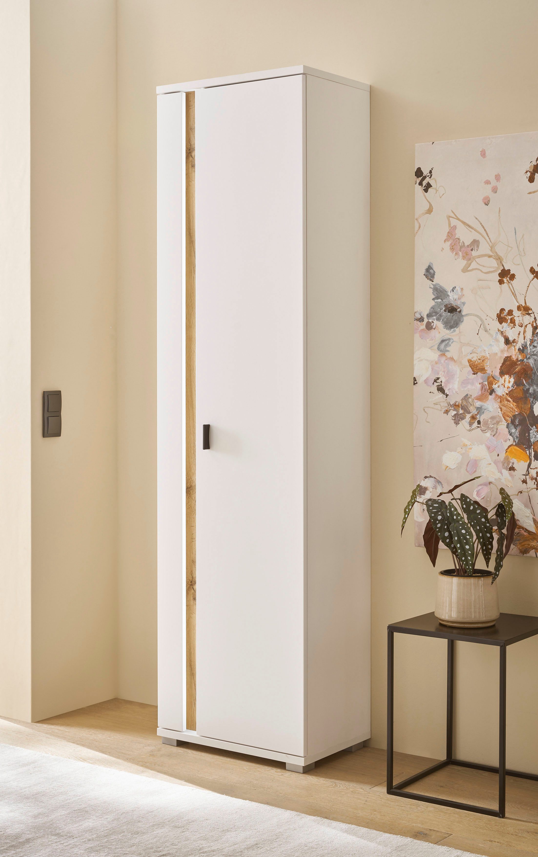 Home affaire Mehrzweckschrank LONG ISLAND (1-St) in moderner Trendfarbe,inklusive senkrechter Beleuchtung,Breite 55 cm