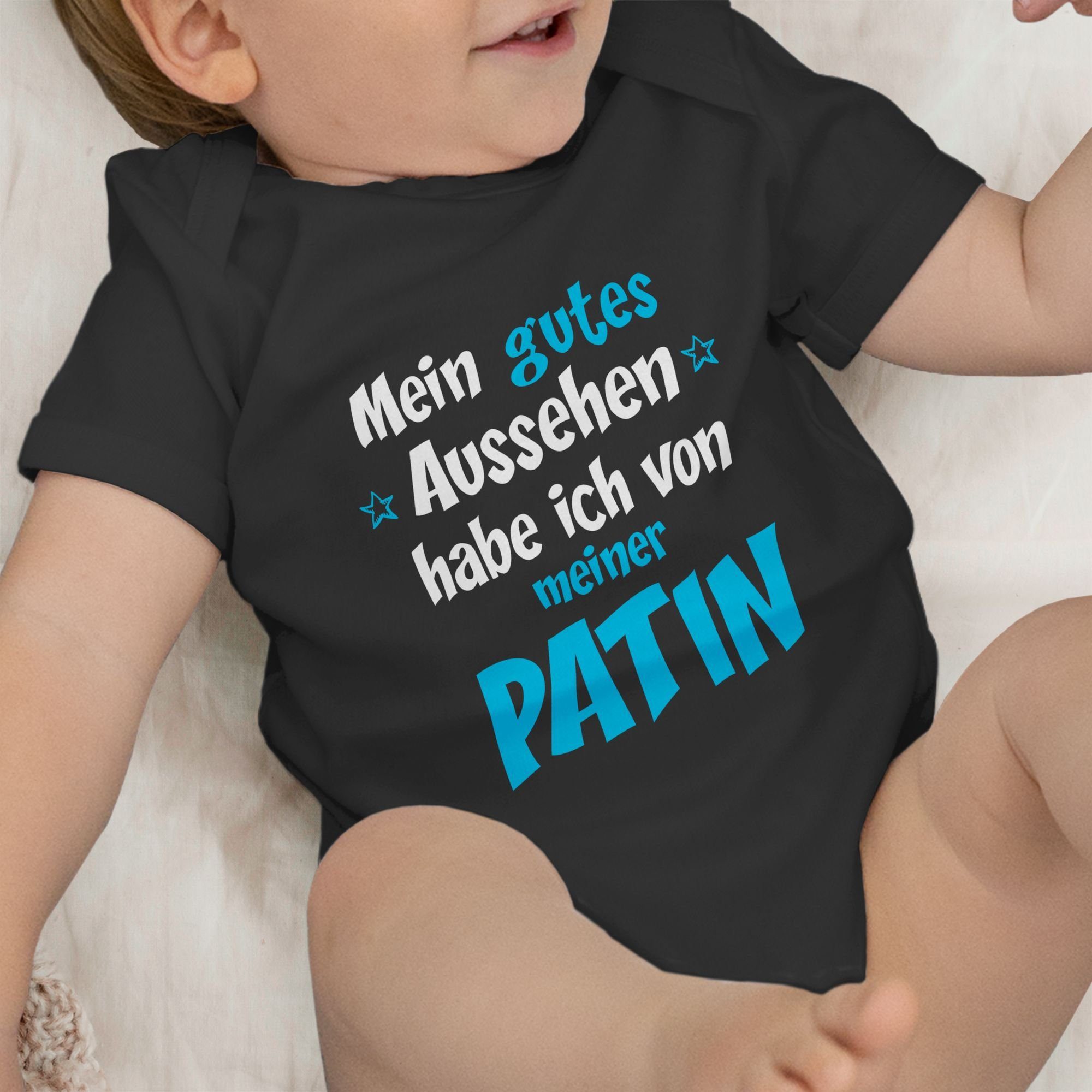 3 Gutes Patin Patentante - Baby Shirtracer Shirtbody Aussehen Schwarz Junge blau/weiß