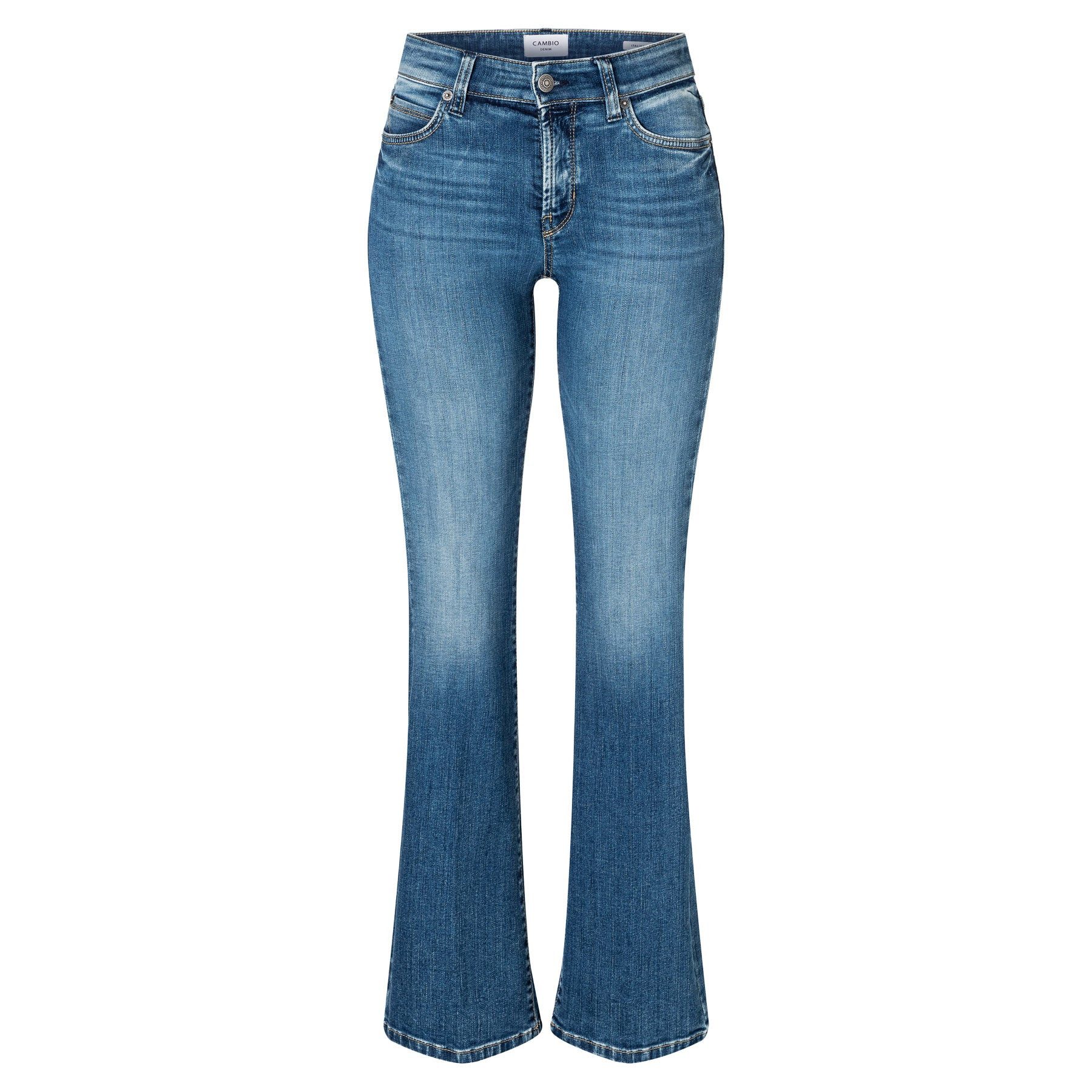 Cambio 5-Pocket-Jeans CAMBIO Jeans PARIS FLARED Mid Waist - Medium Contrast Splinted