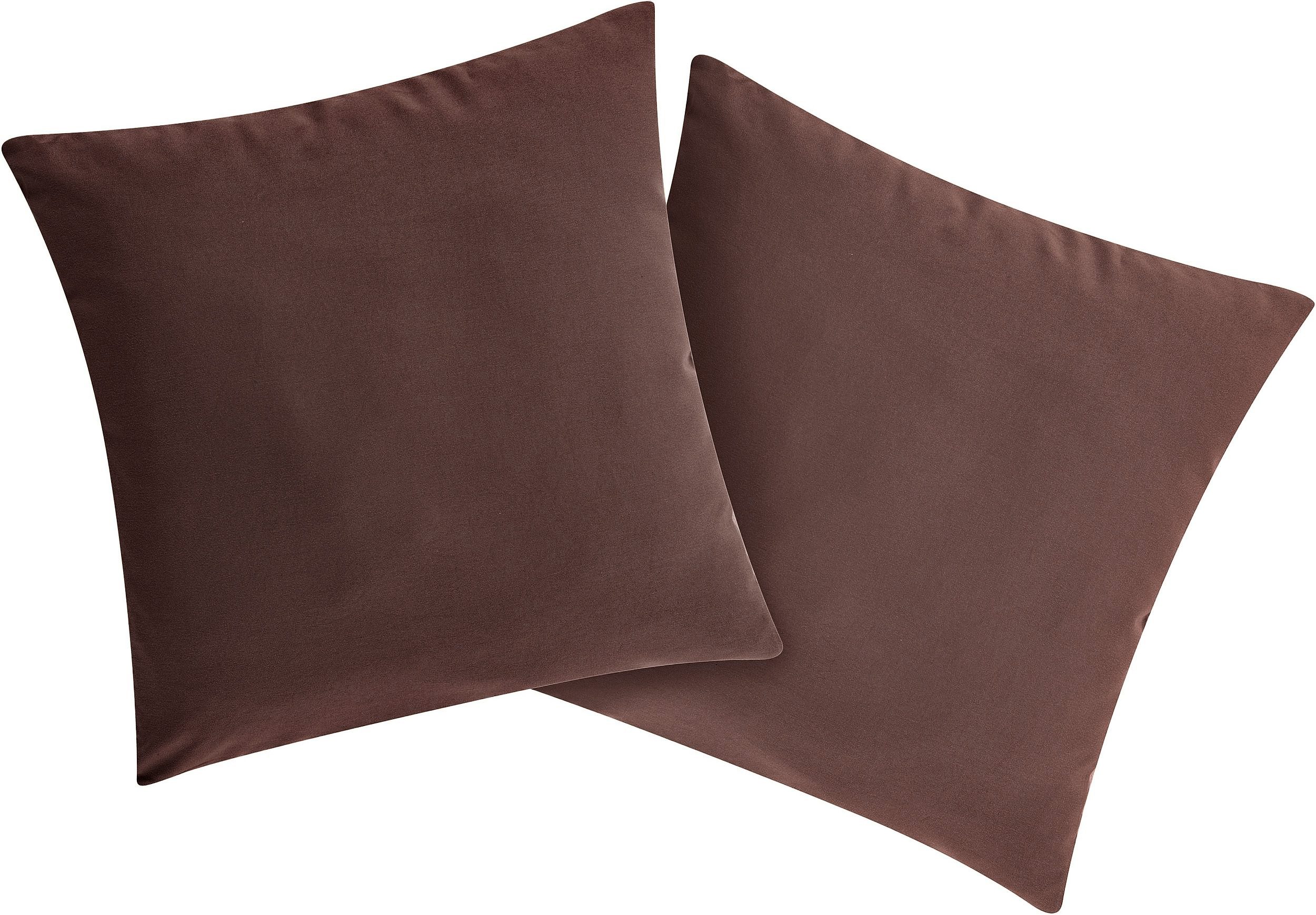 OTTO home Dekokissen Parry Microfaser, 2-er Set, unifarben, Kissenhüllen ohne Füllung, mit Reißverschluss