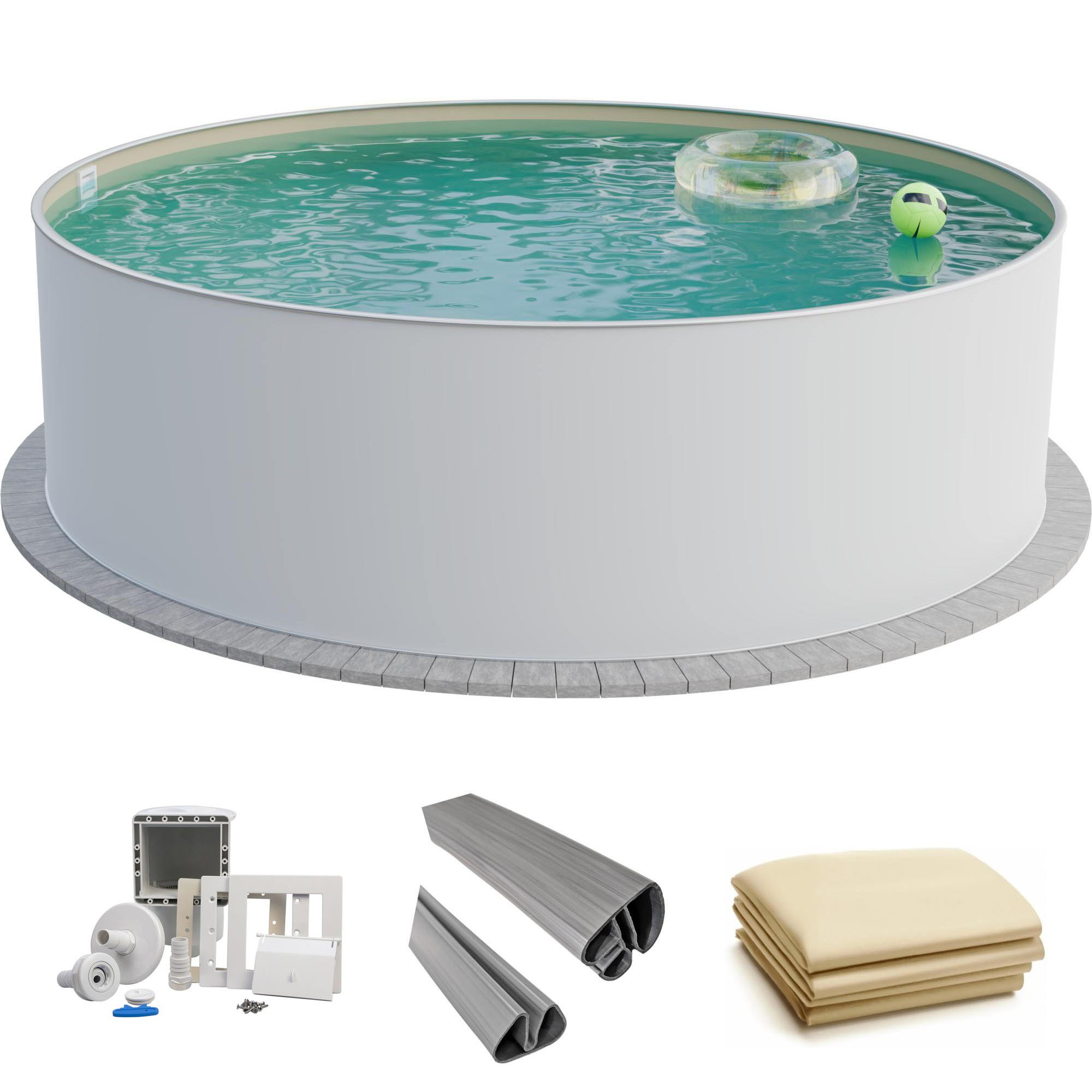 Rundpool Fresh-Pool Profi Stahlwandpool Set rund, 420x150 c