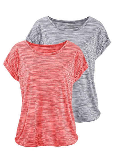 Beachtime T-Shirt (2er-Pack) mit farbigem Struktureffekt