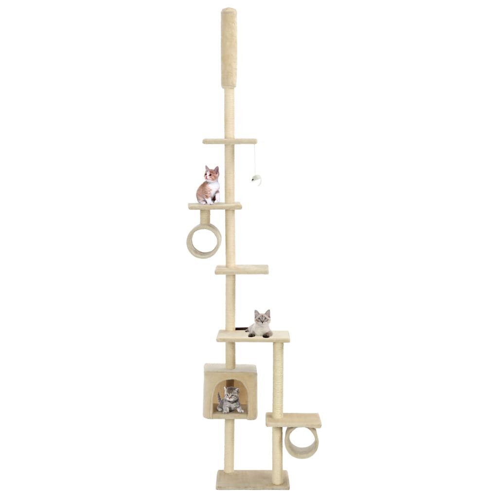 vidaXL Kratzbaum 260 cm Katzen-Kratzbaum mit Sisal-Kratzsäulen 260 cm Beige