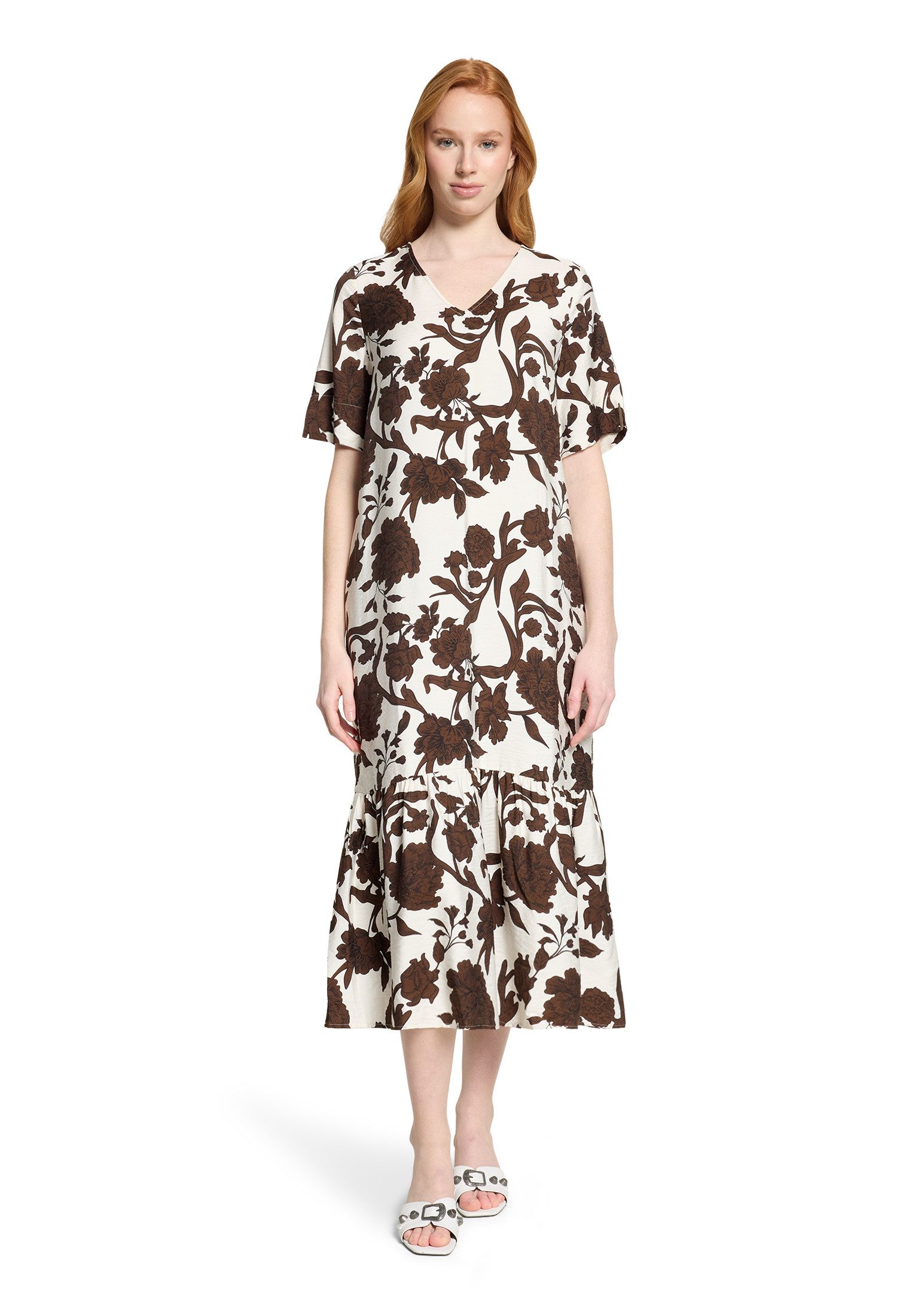 Cartoon Midikleid Damen mit Volant