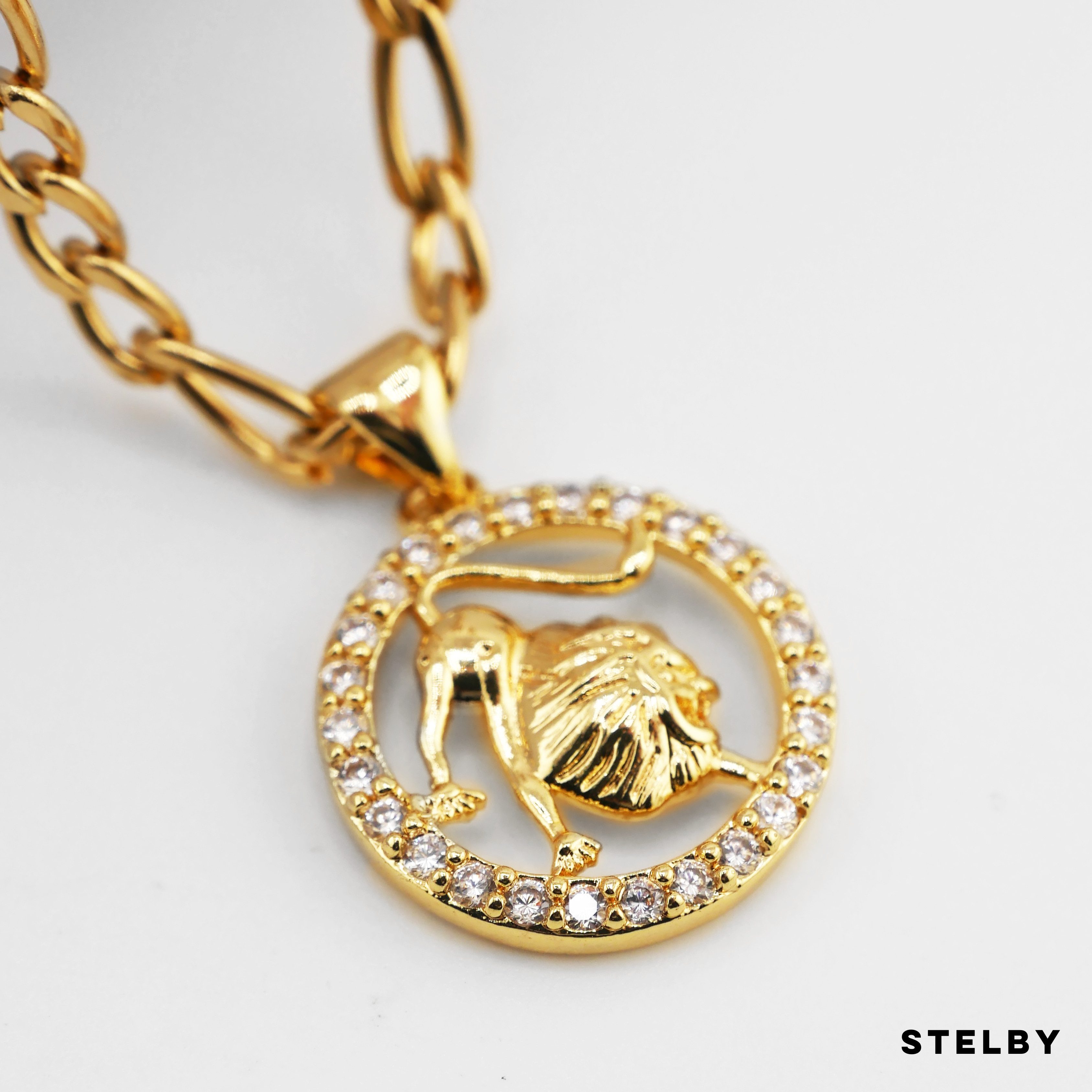 Stelby Kette mit Anhänger Sternzeichen Löwe Halskette vergoldet - Schmuck f günstig online kaufen