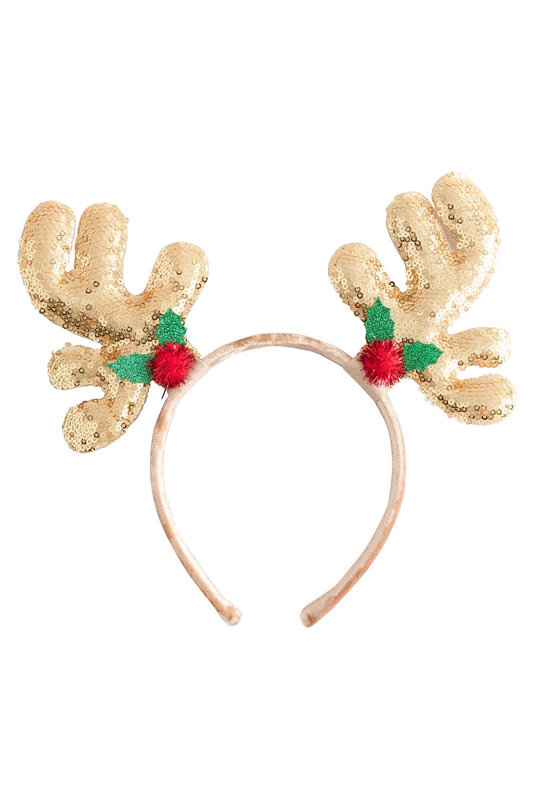 Next Haarreif Weihnachtshaarreif mit Pailletten-Rentier