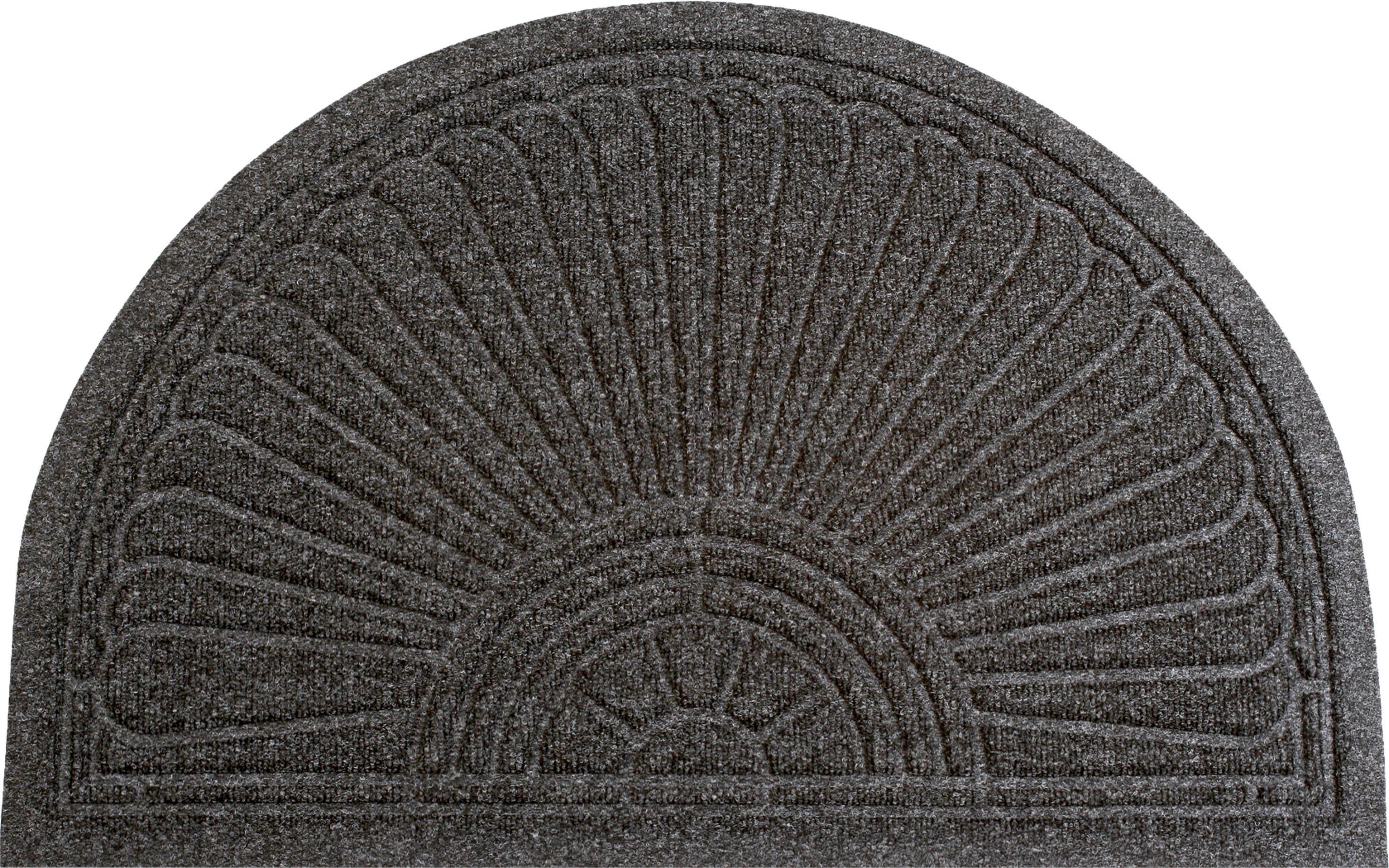 Fußmatte DUNE Halfmoon dark grey, wash+dry by Kleen-Tex, halbrund, Höhe: 8 mm, Schmutzfangmatte, rutschhemmend, In- und Outdoor geeignet, waschbar anthrazit