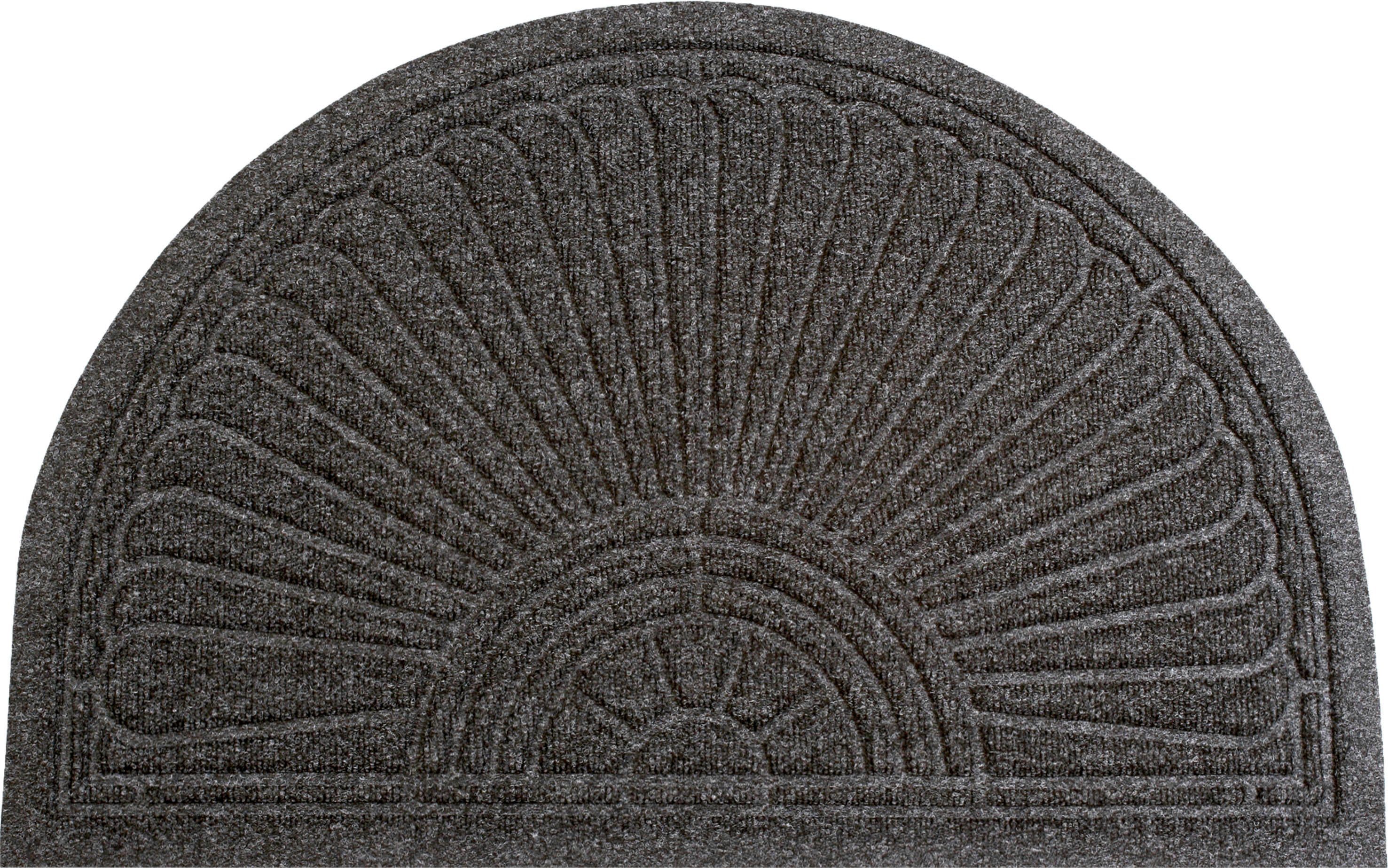wash+dry by Kleen-Tex Fußmatte DUNE Halfmoon dark grey, halbrund, Höhe: 8 mm, Schmutzfangmatte, rutschhemmend, In- und Outdoor geeignet, waschbar
