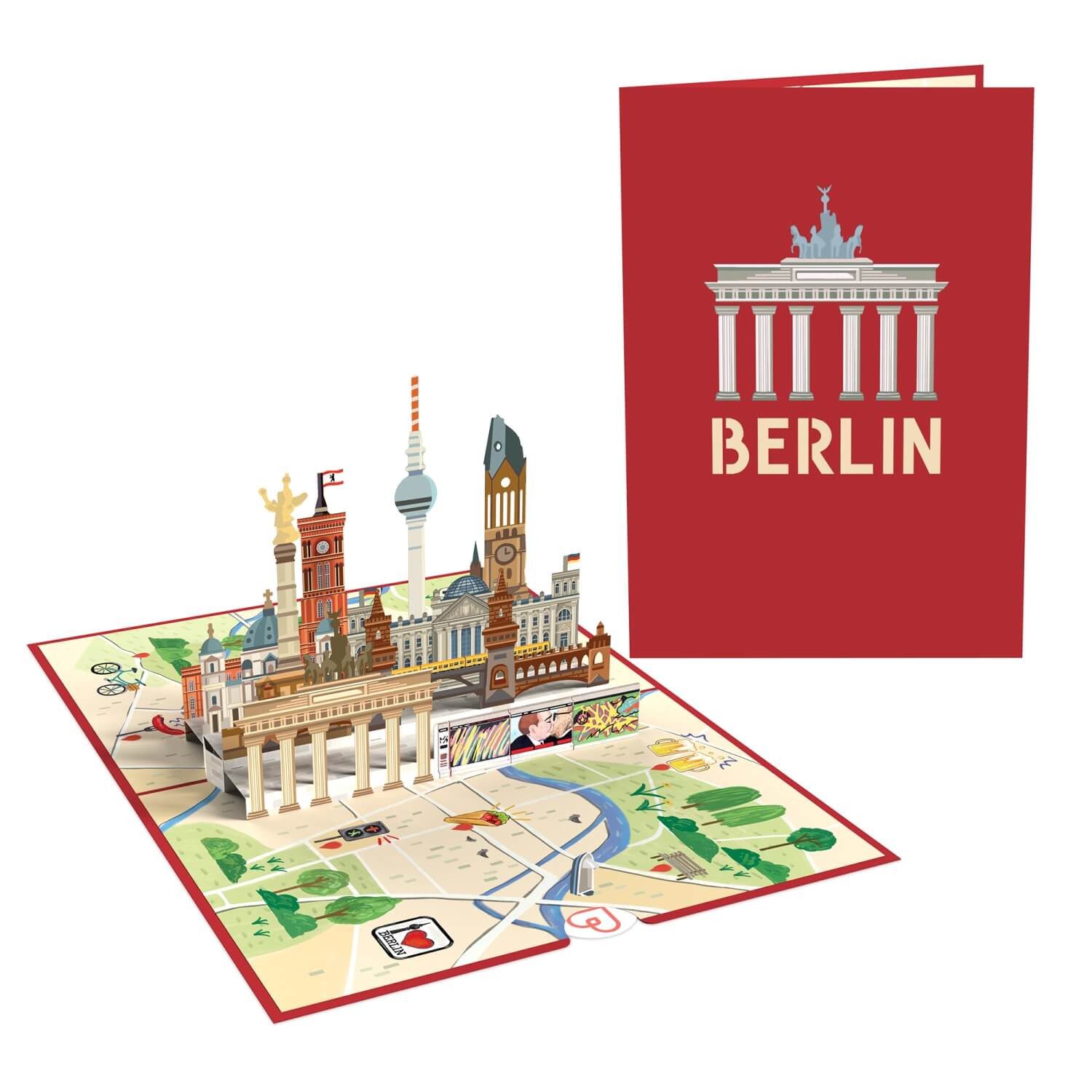 papercrush Geschenkkarte Berlin Pop-Up Karte, Handgemacht