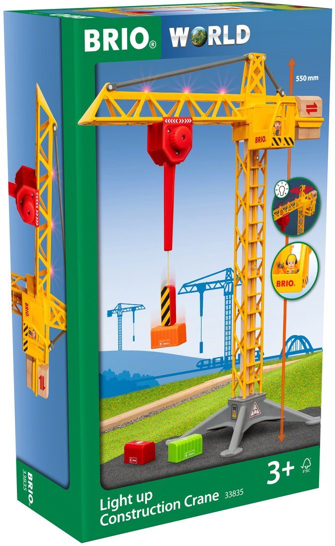 BRIO® Spielzeug-Kran BRIO® WORLD, Großer Baukran mit Licht, FSC® - schützt günstig online kaufen