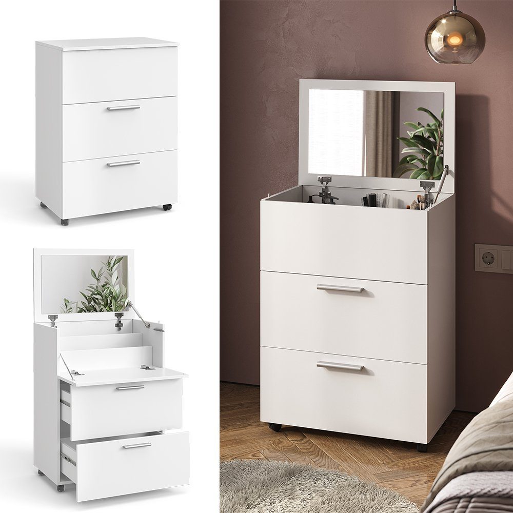 Vicco Schminktisch Hanna, Weiß, 65.8 cm mit 2 Schubladen (1-St)
