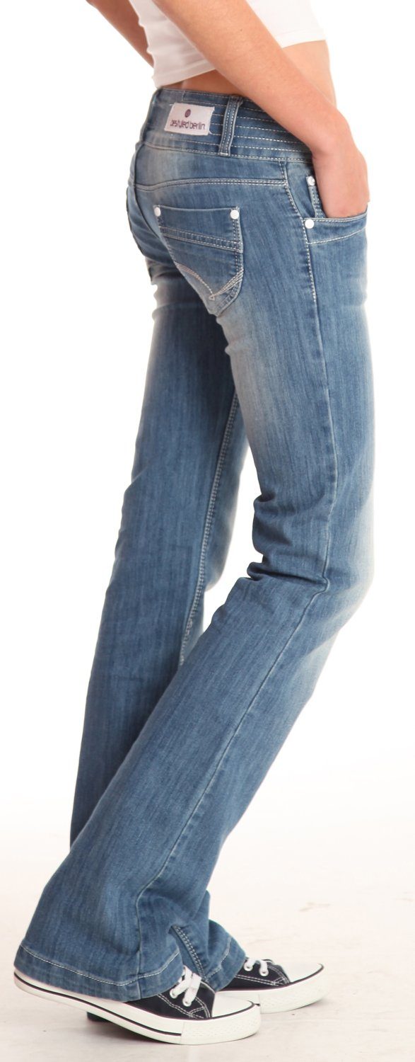 be styled Bootcut-Jeans ausgestellte Damen low rise jeans, vintage Hüfthosen j97y – Bild 3 von 4