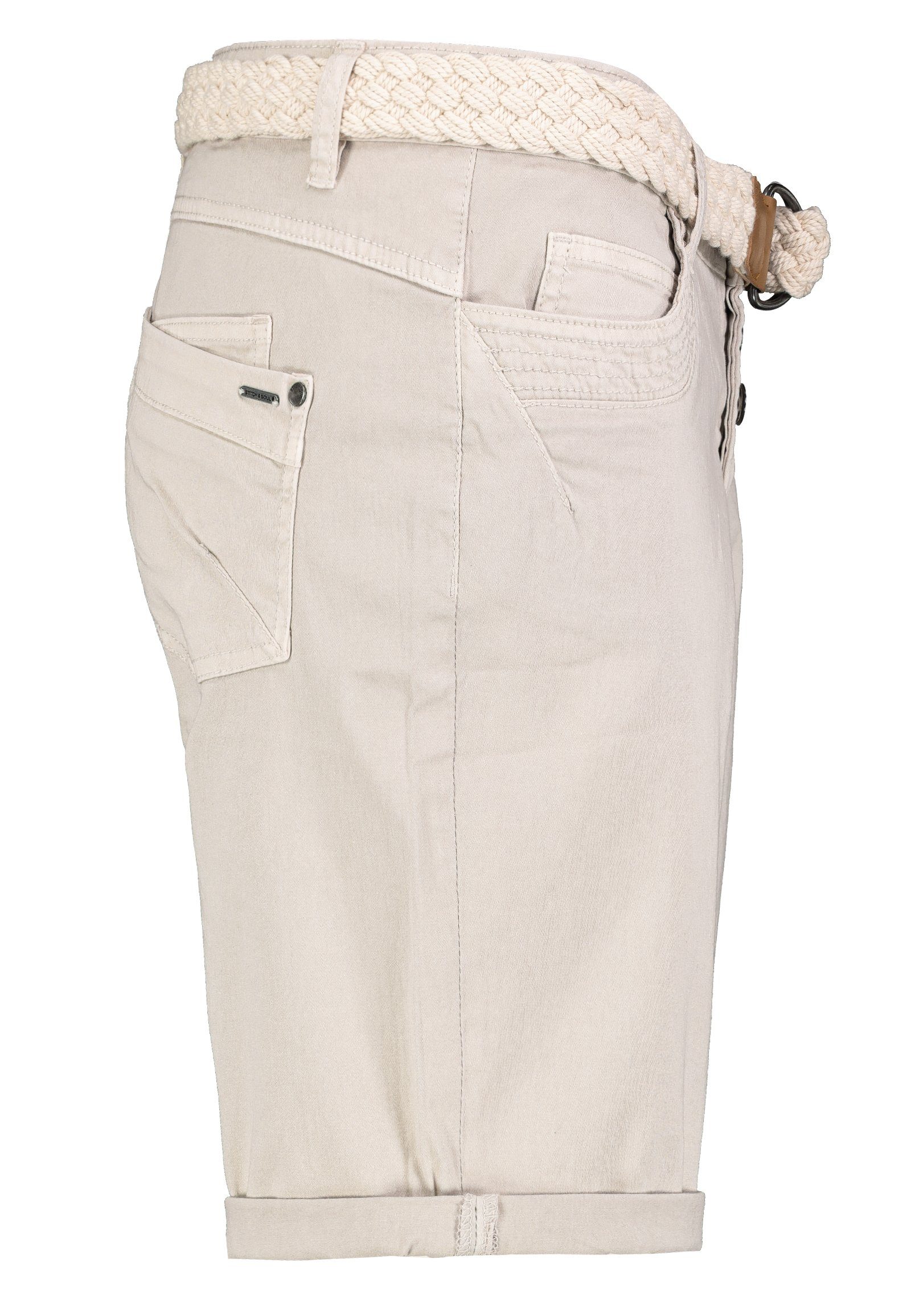 Stitch & Soul Bermudas Damen Short Bermuda kurze Hose Sommer Chino Stoff Hose mit Gürtel – Bild 4 von 5