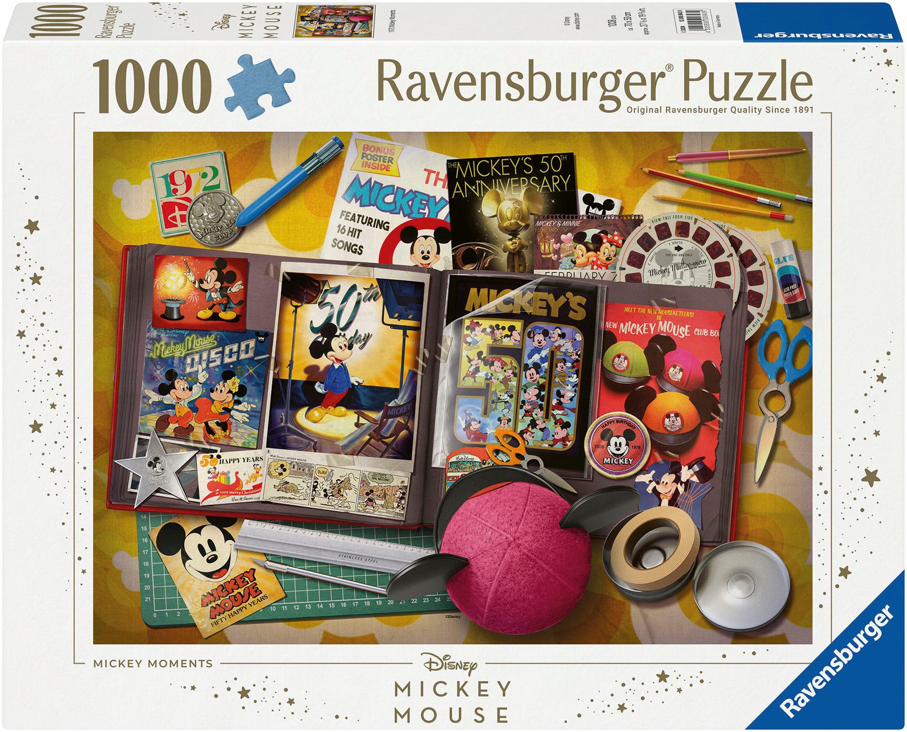Ravensburger Puzzle Disney Mickey Mouse, 1970 Mickey Moments, 1000 Puzzlete günstig online kaufen