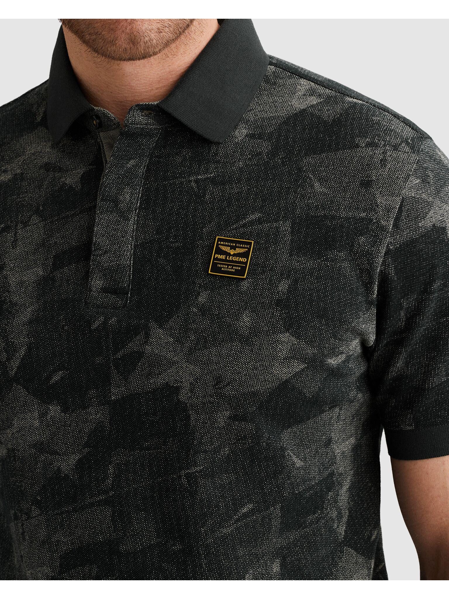PME LEGEND Poloshirt Short sleeve polo printed two tone pique mit Logo Stickerei