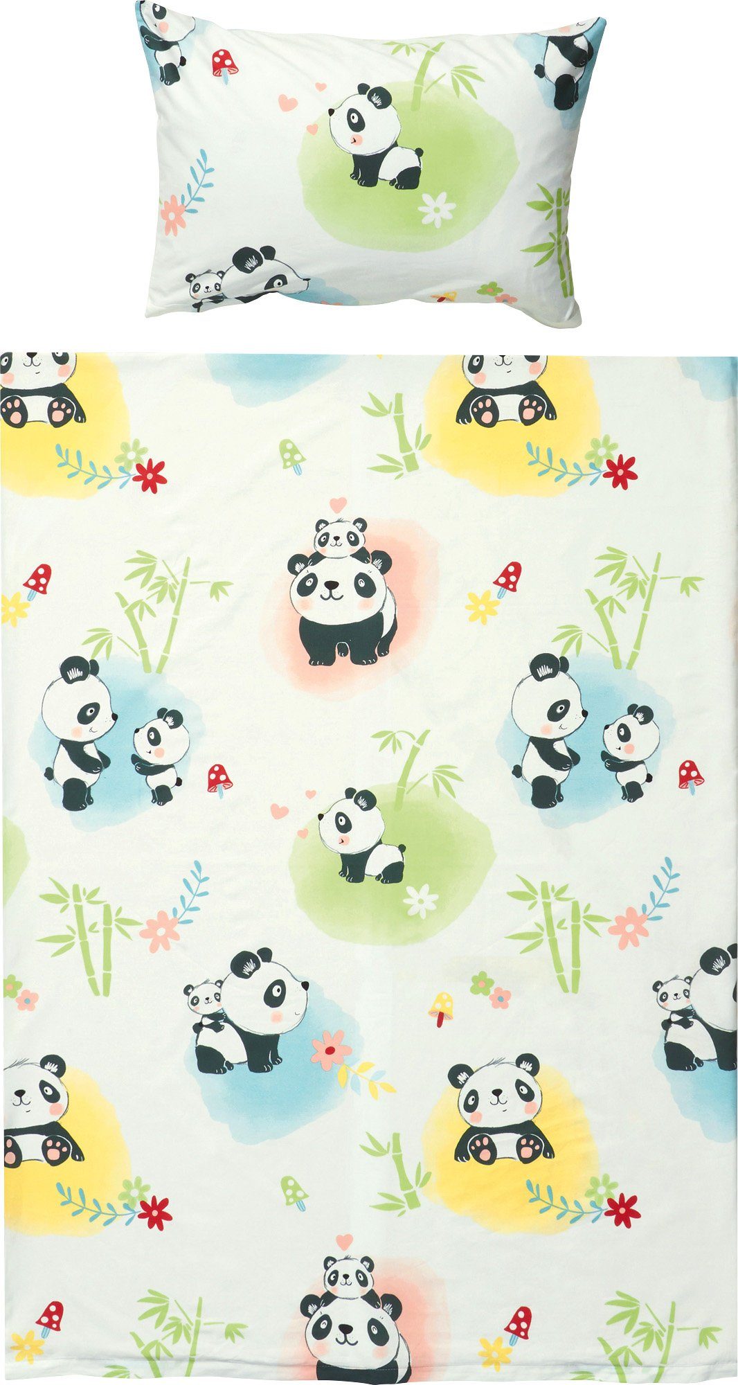 Erwin Müller Kinderbettwäsche Kinder-Bettwäsche "Panda", Baumwolle, Edelflanell Tiermotive: Panda