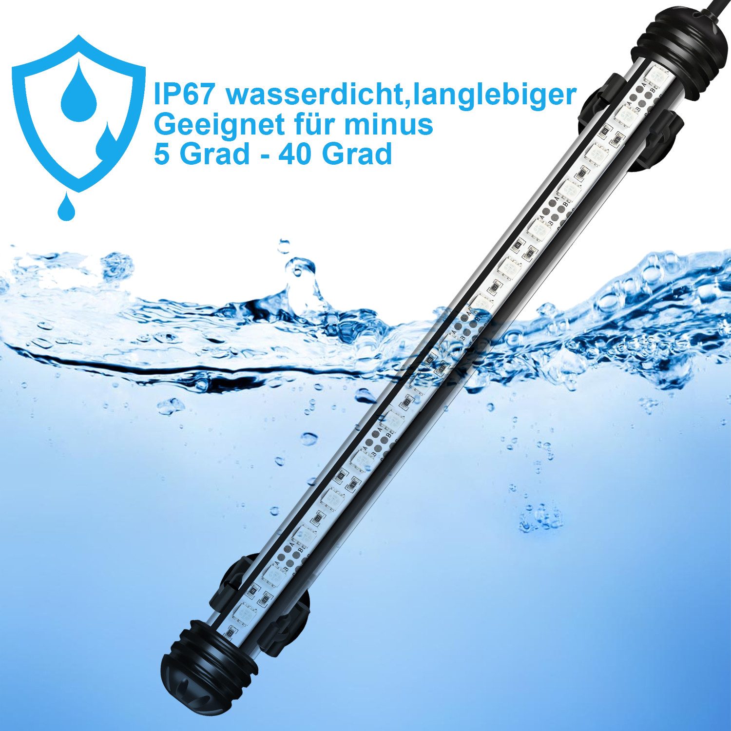 Clanmacy LED Aquariumleuchte LED Aquarium Beleuchtung Aufsetzleuchte Fisch Tank Unterwasser Lampe – Bild 4 von 5