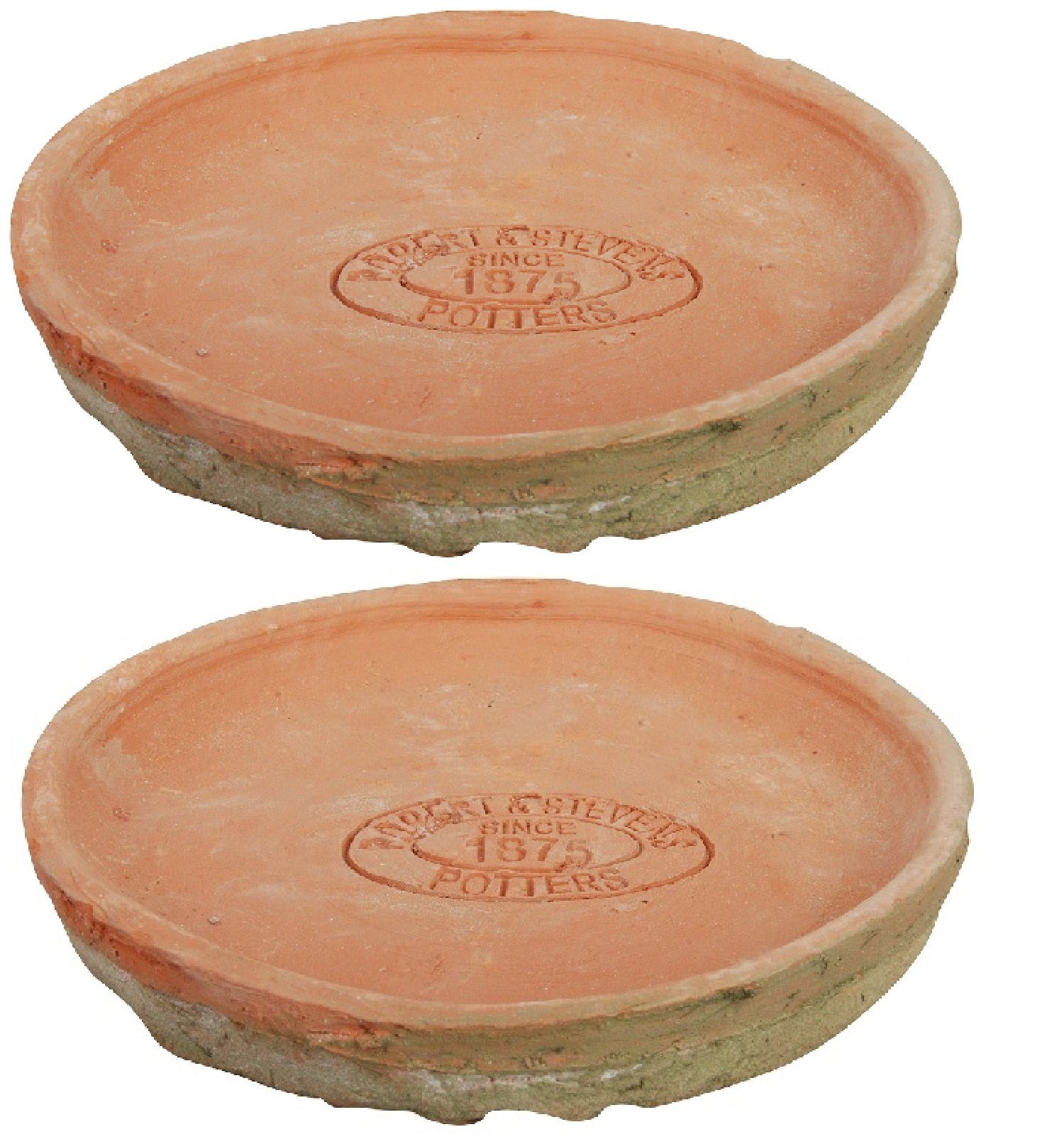 esschert design Übertopf 2er Töpfe Blumen Ton rund Untersetzer Ø Set Aged cm Terracotta Topf 15,8 Planzen