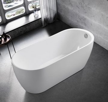 JVmoebel Badewanne Wanne Badezimmer Acryl Badewanne Weiß Standbadewanne Zeitgenössisch, (1-tlg), Made in Europa