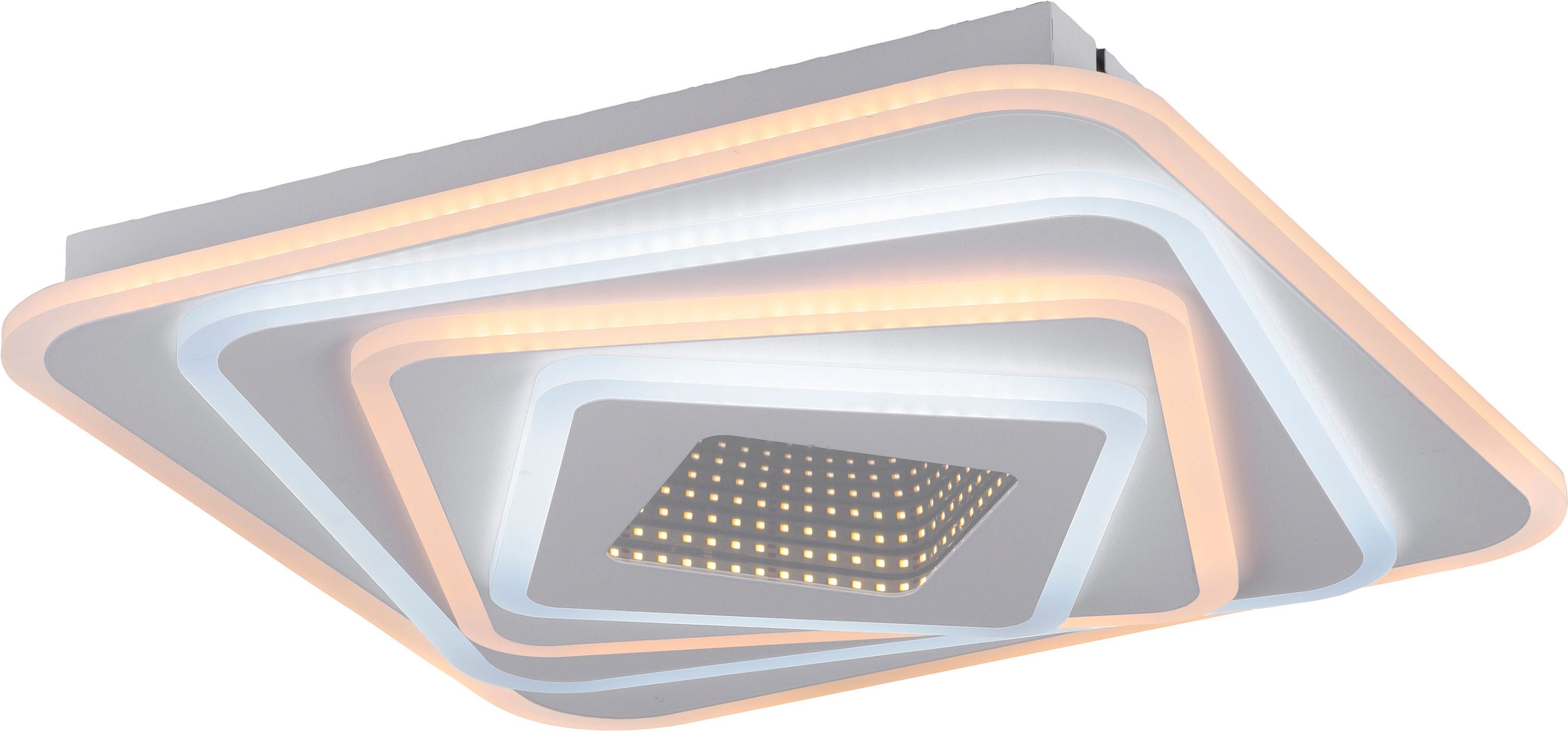 JUST LIGHT LED Deckenleuchte Deckenleuchte AKIRA, LED fest integriert, 3000K/6500K leuchten, schichtweise wechselnd, Tunneleffekt mittig.