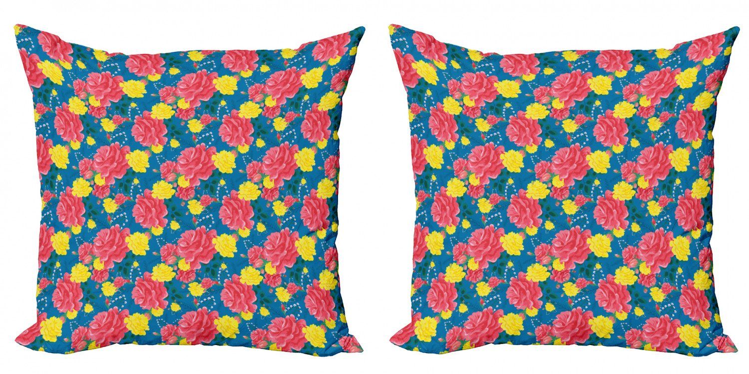 Kissenbezüge Modern Accent Doppelseitiger Digitaldruck, Abakuhaus (2 Stück), Blume Valentinstag Rosen-Blüten