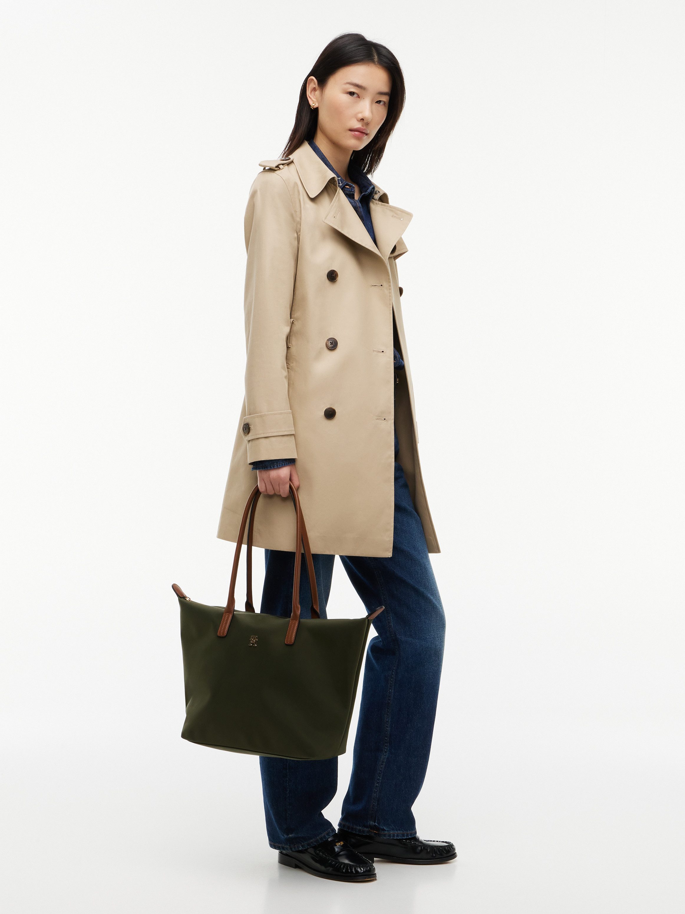 Tommy Hilfiger Tragetasche POPETTE TOTE, Damen Handtasche, Schultertasche mit kontrastfarbigen Henkeln – Bild 2 von 5