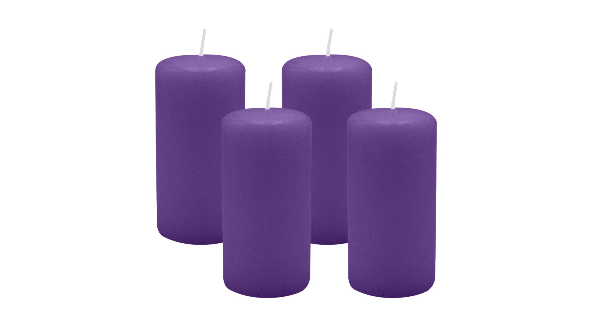 Kopschitz Kerzen Stumpenkerze 4er Set Stumpenkerzen/Adventskranzkerzen Lila Ø 50 x 100 mm