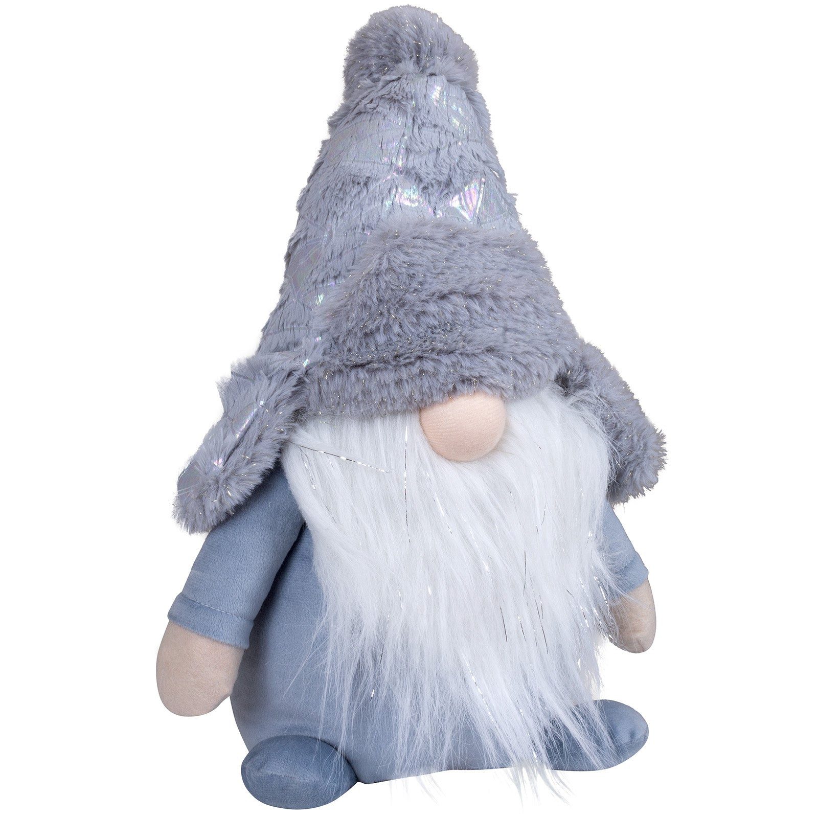Christmas Paradise Бес Weihnachten 31 cm (Dekofigur, 1 St., sitzend), Weihnachtsdeko Gnom grau-blau