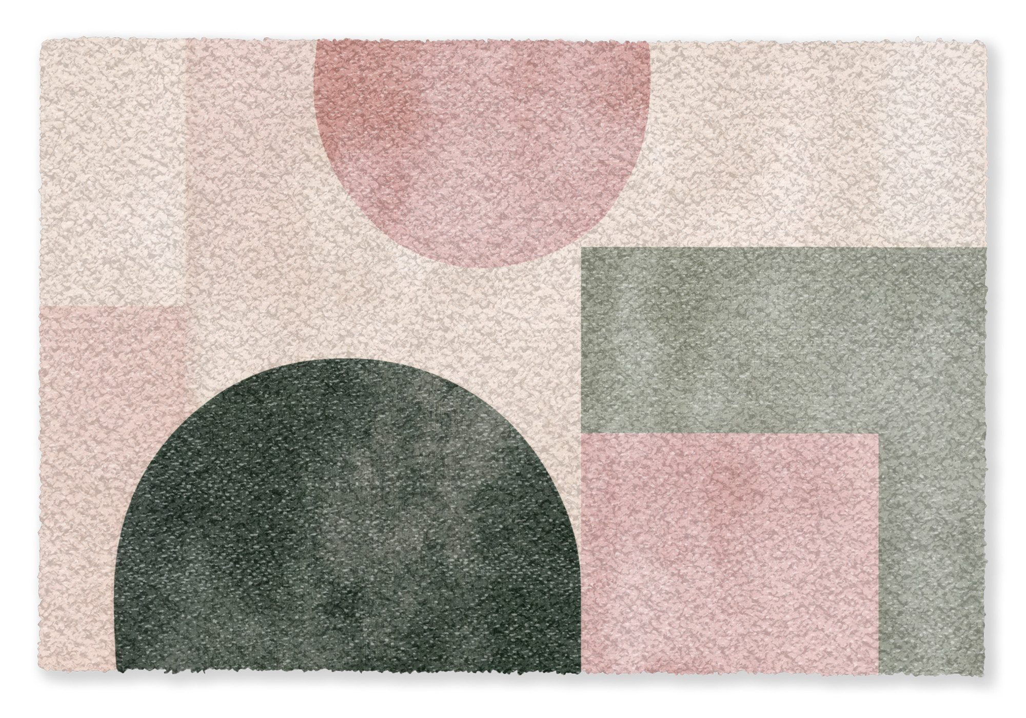 MuchoWow Fußmatte Formen - Abstrakt - Kreis - Schwarz, Rechteckig, innen Schmutzfangmatte, Tür, Schmutzfänger Flur, Teppich 60x40 cm