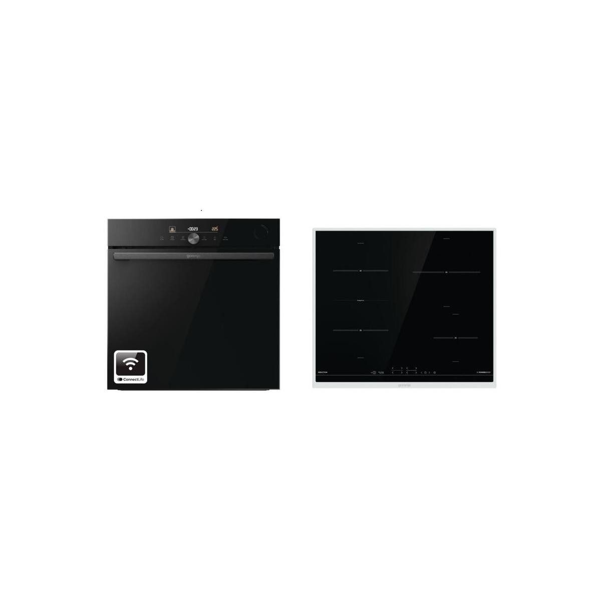 GORENJE Backofen Black Pacific Pyro Induktion A+ Backofen Set (BPSA6747DGWIHA + IT43X7), Pyrolyse-Selbstreinigung