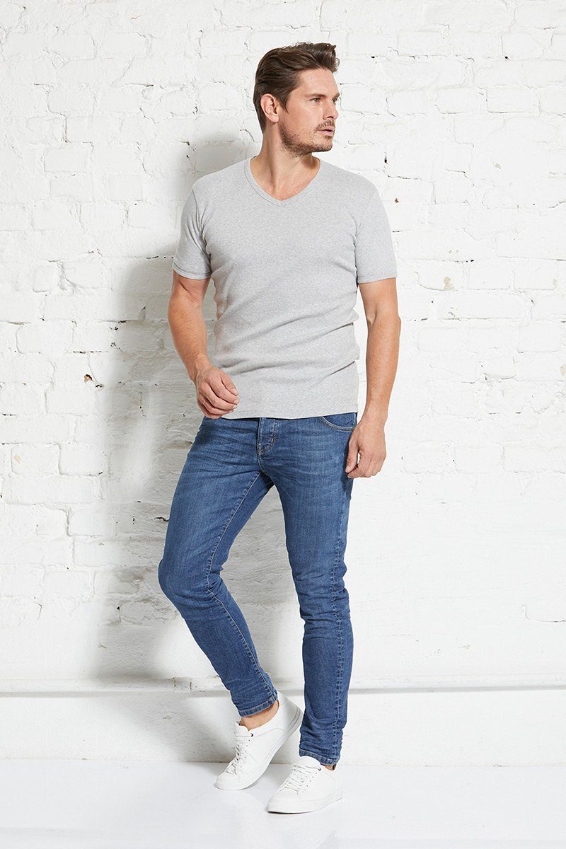 V-Shirt V-neck rib-tee 2-pack male