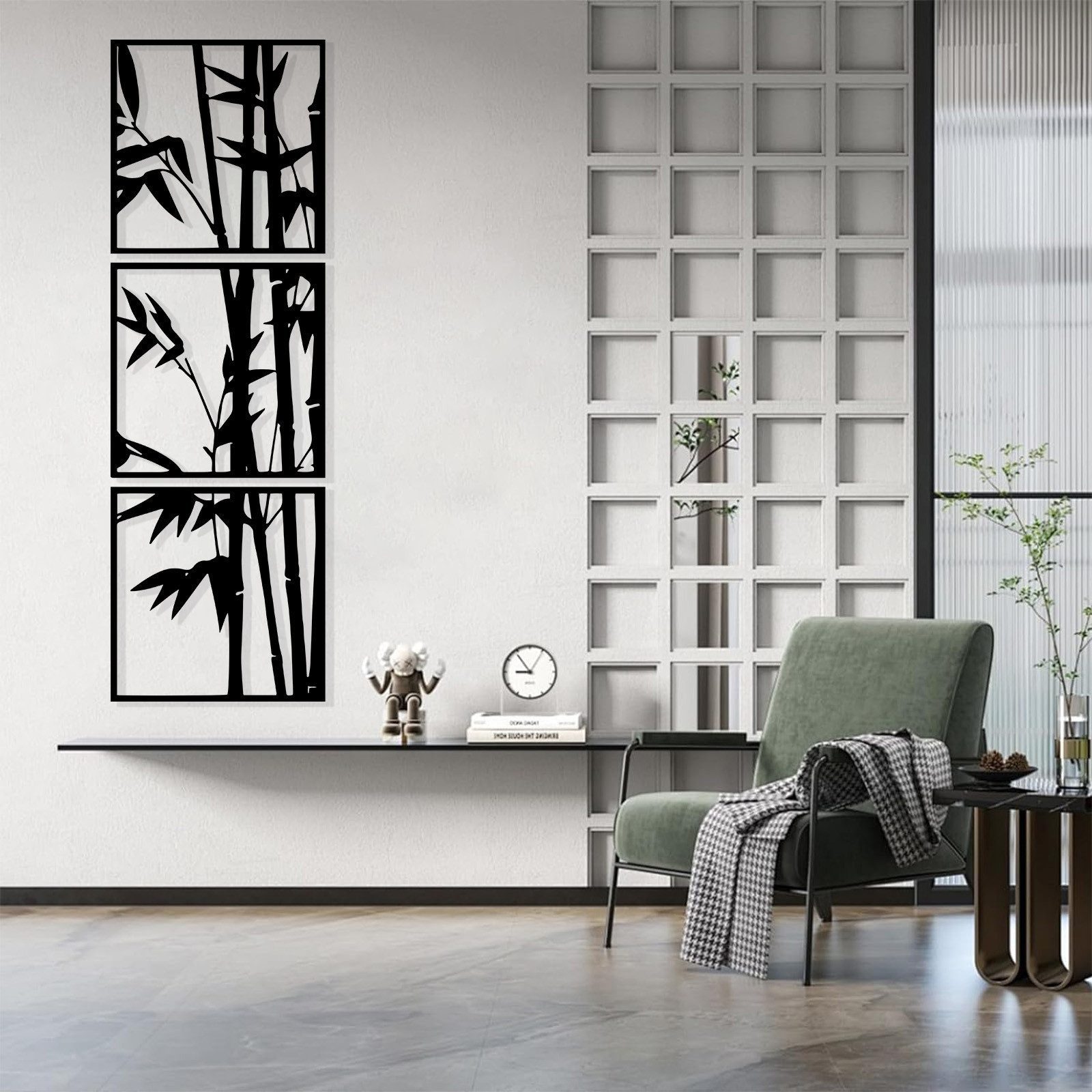 Jumpeak Wanddekoobjekt Wanddeko Metall Bambus,Deko Aesthetic,Geschenke für Männer,Deko Gold (3er Set Wanddekoration, Wall Art,Chinesische Wandkunst Bambus Metall), Deko Wohnzimmer,Zimmer Deko,Bambus,Wanddeko Metall groß,frühlingsdeko