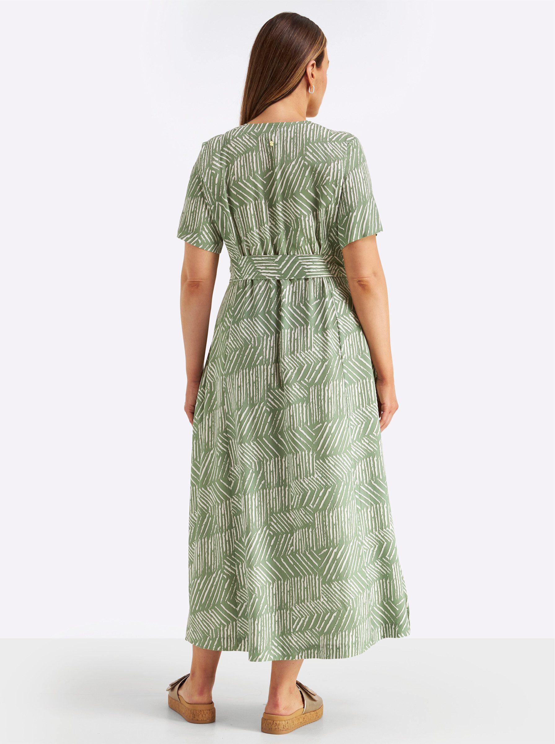 Sheego Etuikleid Kleid Kurzarm .