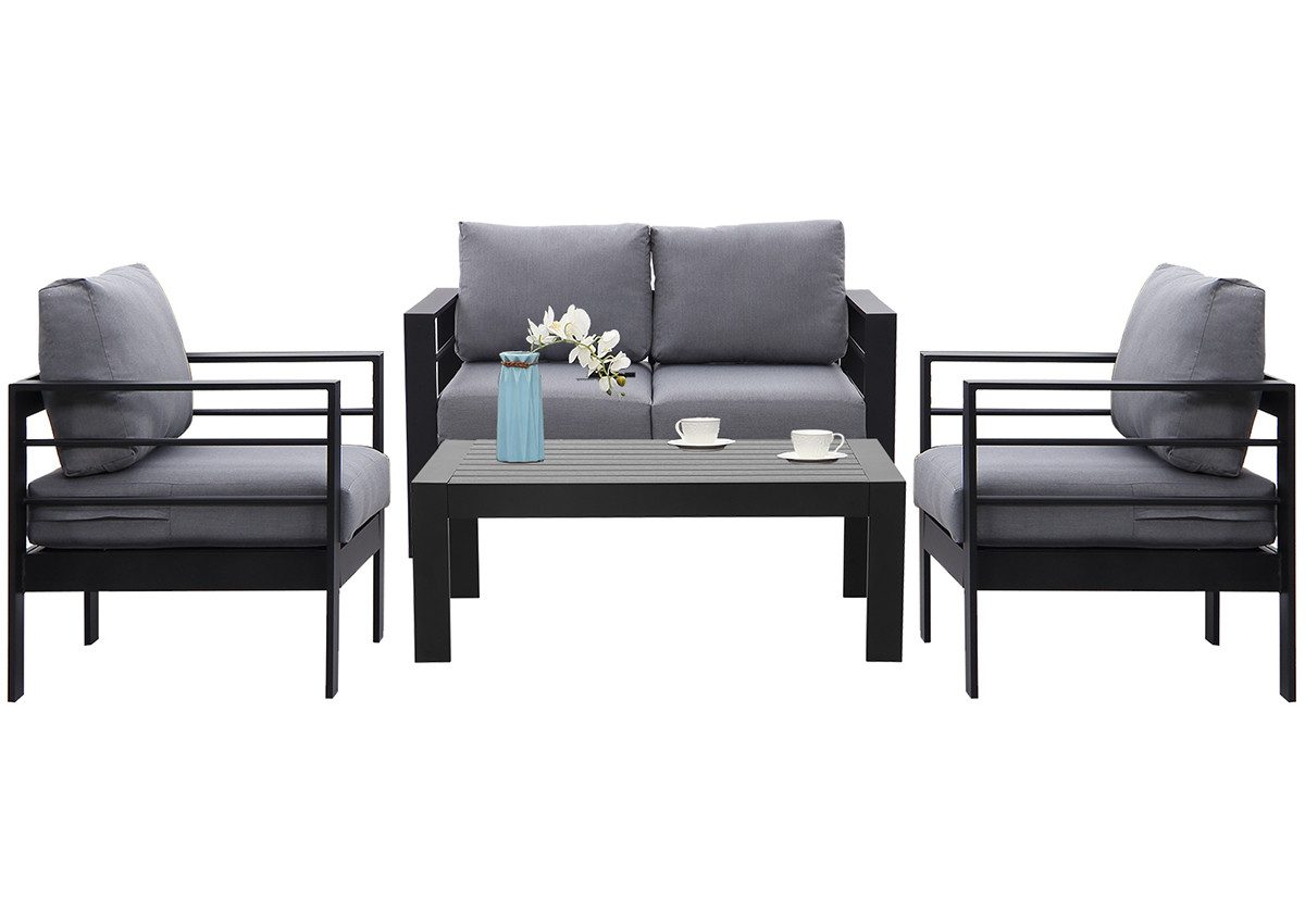 MeXo Gartenlounge-Set Gartenmöbel Set Aluminium Loungeset günstig online kaufen