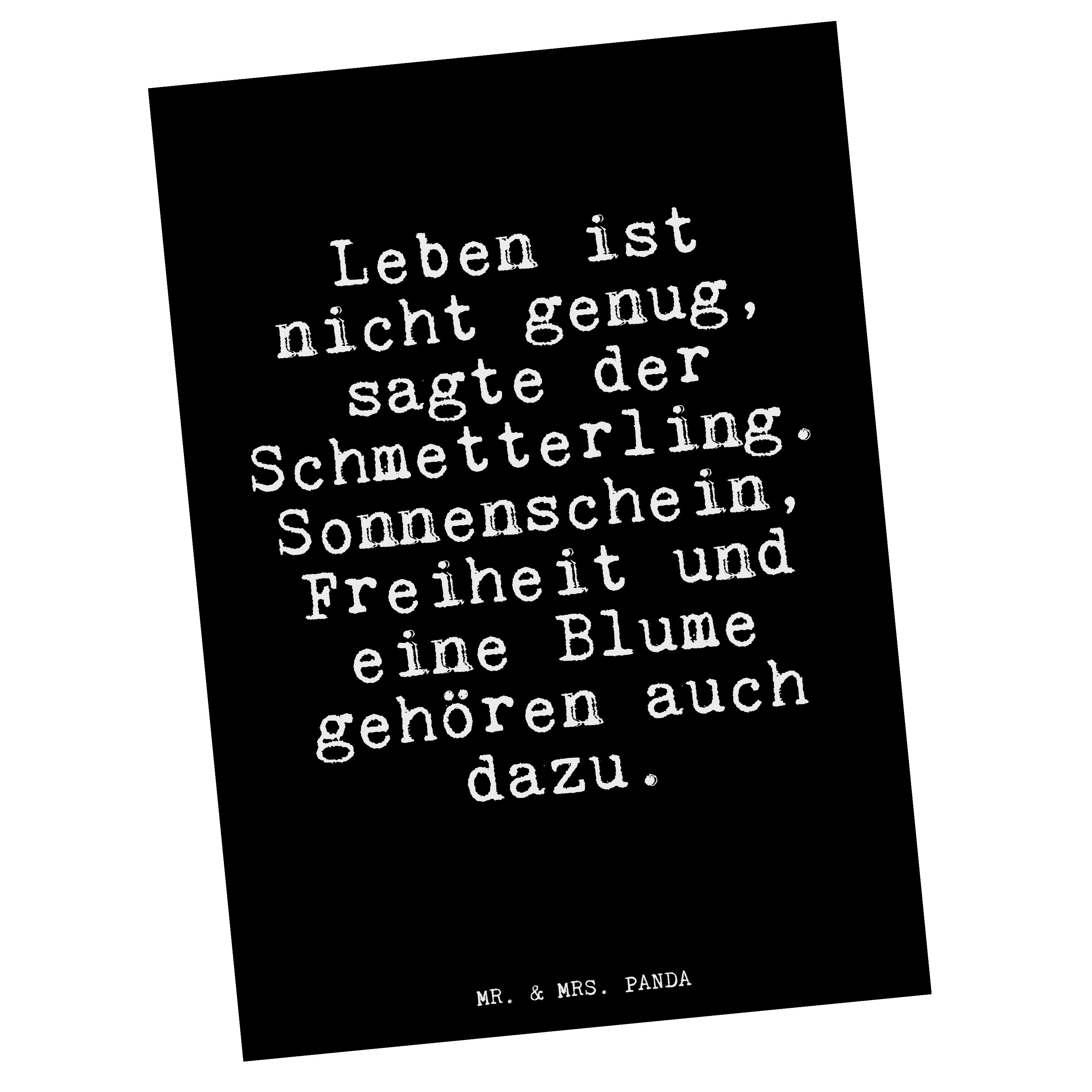 Mr. & Mrs. Panda Postkarte »Leben ist nicht genug,... Schwarz