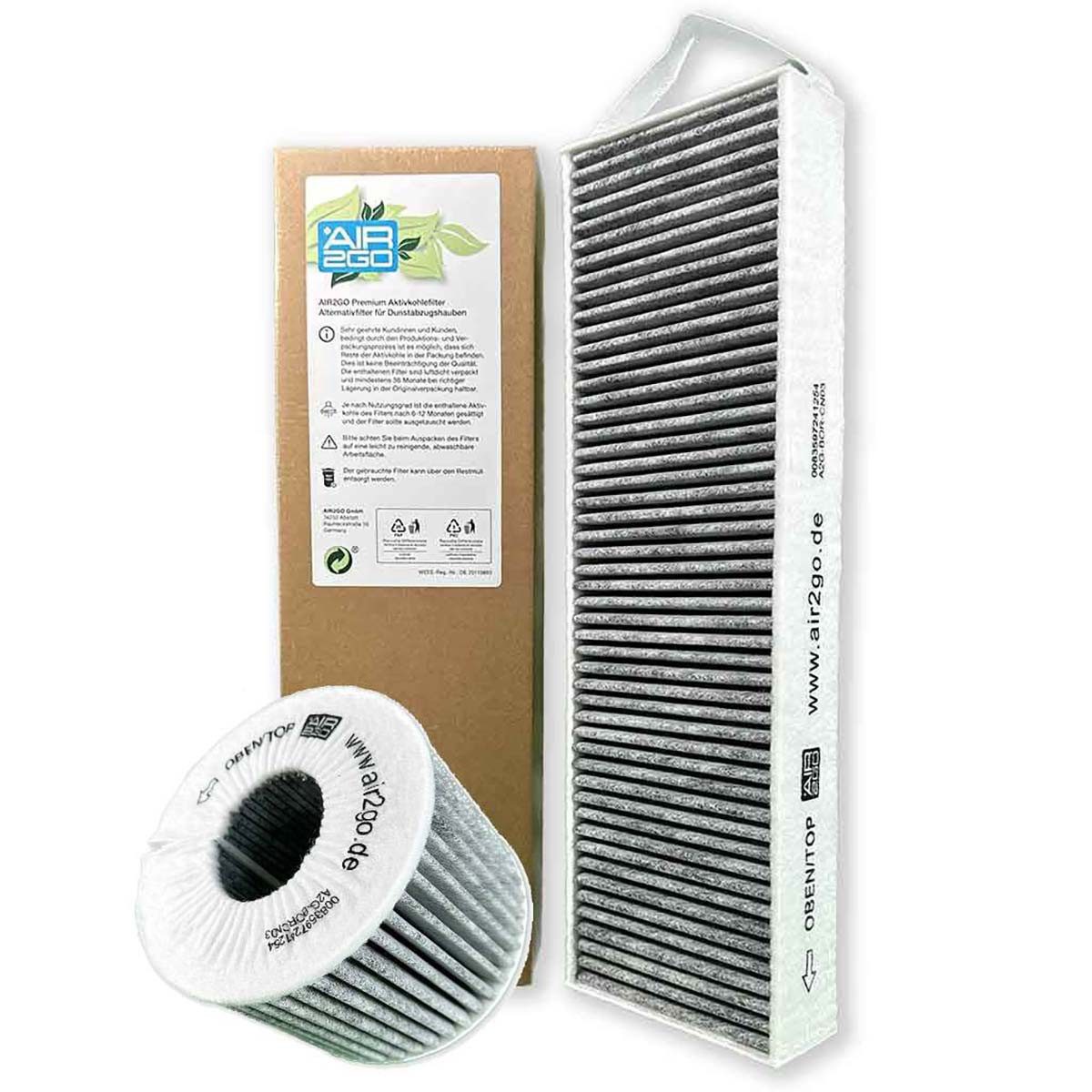 AIR2GO Aktivkohlefilter für Bora PURE / PUAKF / PUXU / X PURE - !! NEUES MODELL !!, Zubehör für Aktivkohlefilter für BORA PURE, PURSU, PURU, PUXU, S PURE, SPURE, X PURE, XPURE, Passend für Dunstabzugshauben von BORA