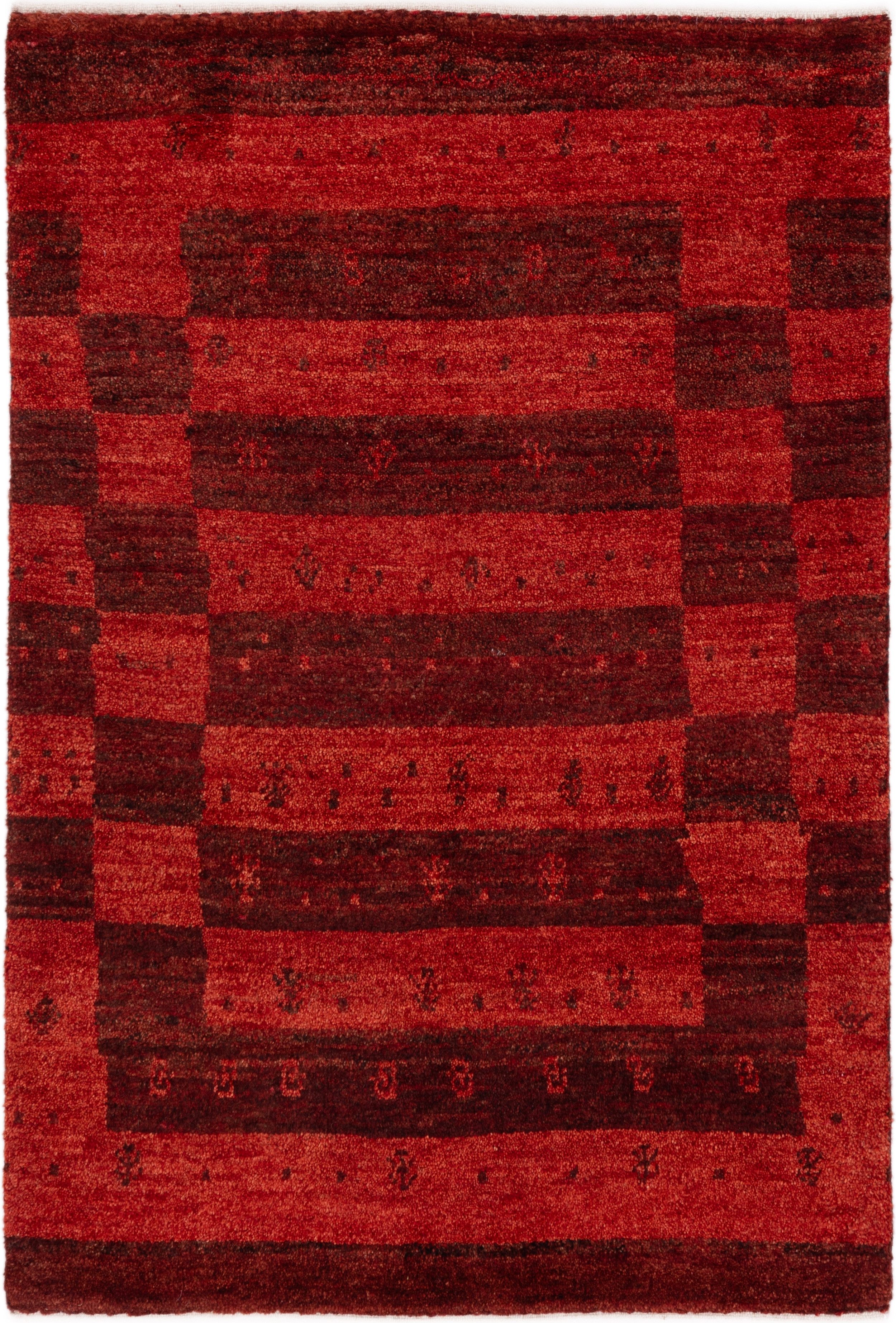 CABBEL Wollteppich Premium Perser Gabbeh Teppich Rot 72x113 cm, Rechteckig, Höhe: 20 mm, Handgeknüpftes Unikat aus 100% Wolle – langlebig und natürlich