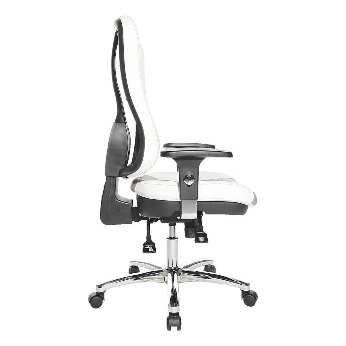 TOPSTAR Schreibtischstuhl Headpoint (ohne Deluxe, Armlehnen) Punkt-Synchronmechanik weiß-grau verchromtem Fußkreuz, und mit RS