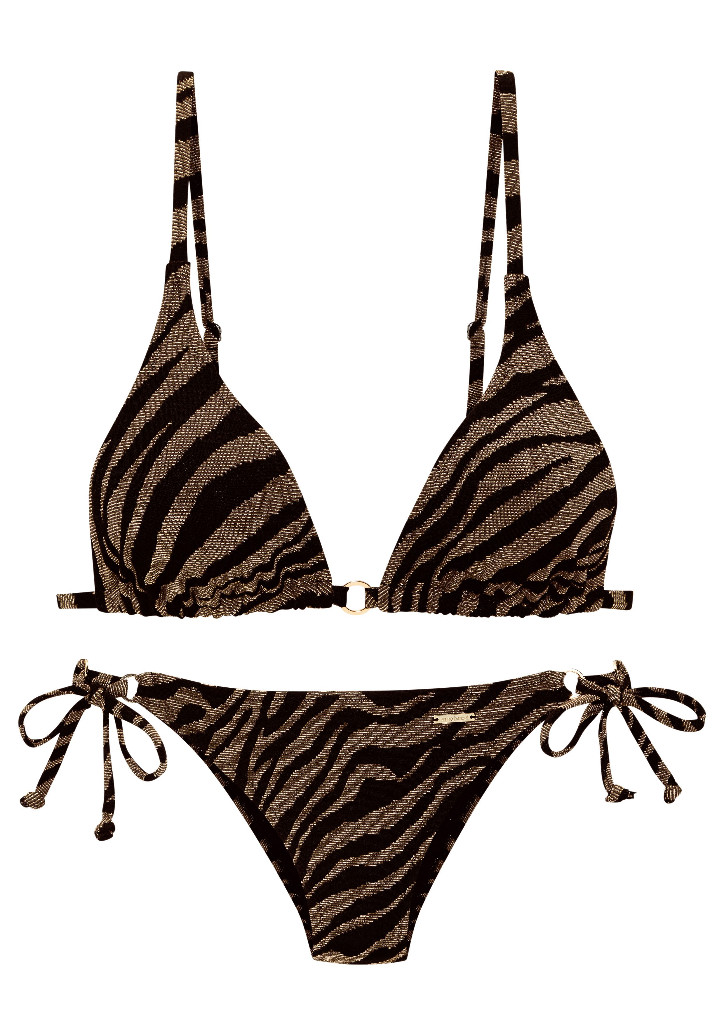 Bruno Banani Triangel-Bikini in zweifarbiger Animal-Optik günstig online kaufen