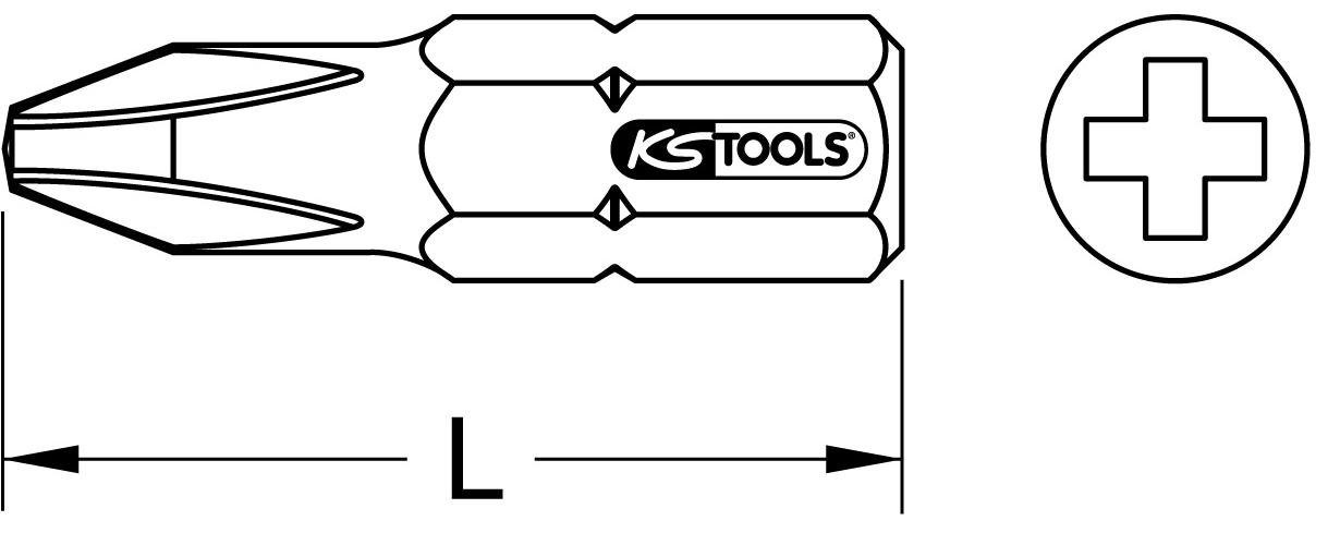 Thumbnail - KS Tools Bohrer- und Bitset 1/4" Bit PH, 25mm, PH4