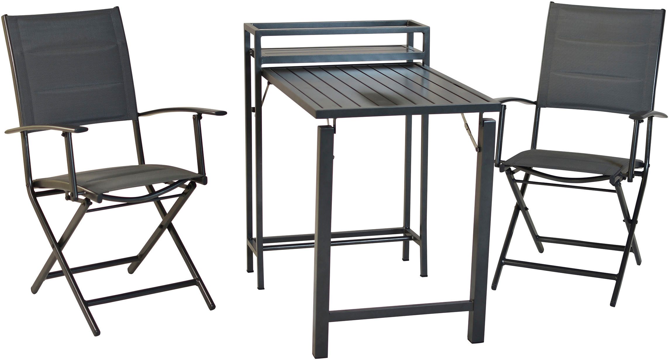 MERXX Balkonset »Florenz«, (Set, 3-tlg), Tischplatte aus Aluminium