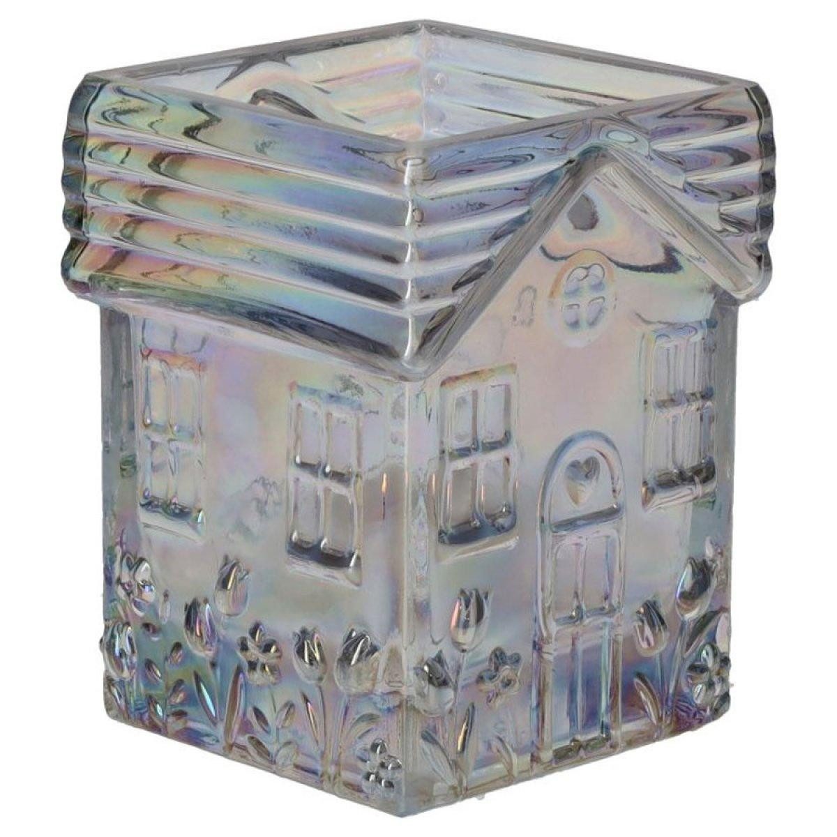 Giftcompany Kerzenhalter Windlicht Haus Jacquard Transparent (12cm)